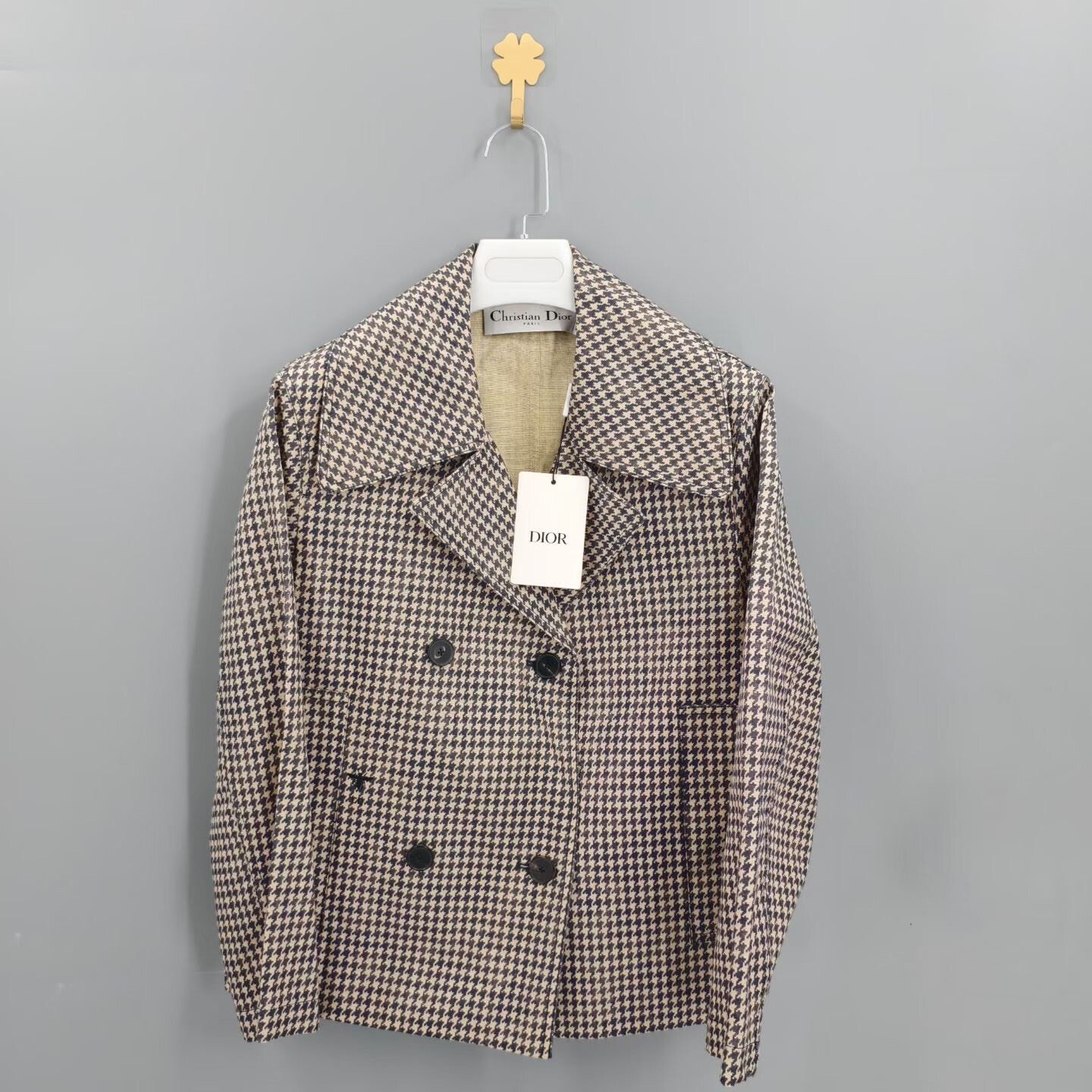 Dior Houndstooth Double-Breasted Blazer