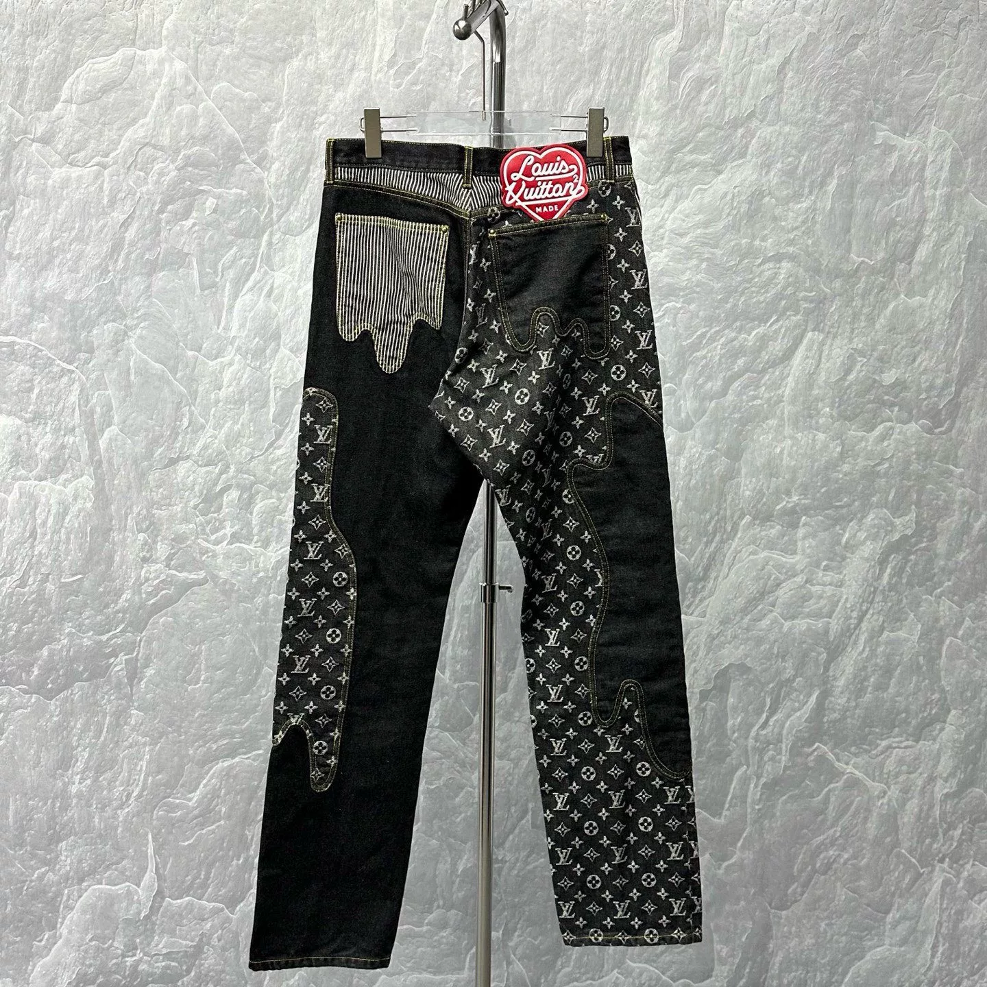 Louis Vuitton Nigo Allover Print Denim Pants — back