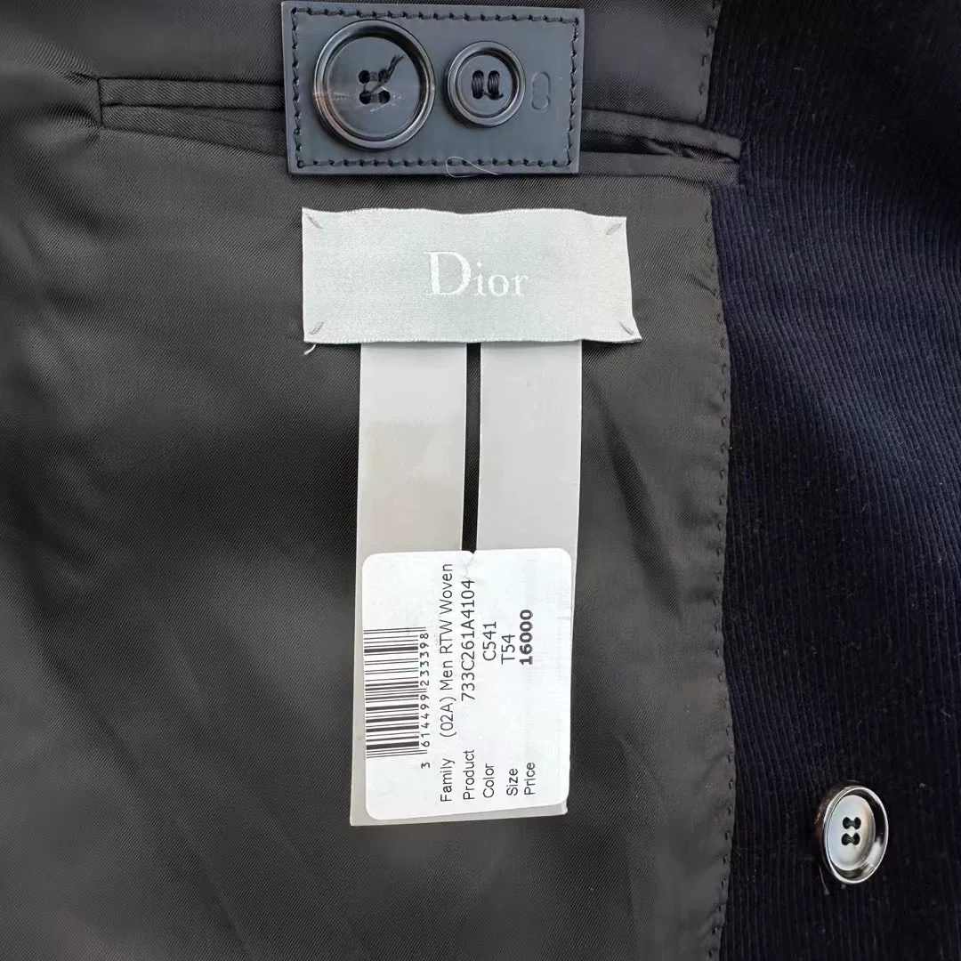 Dior Homme Dark Blue Corduroy Blazer — detail