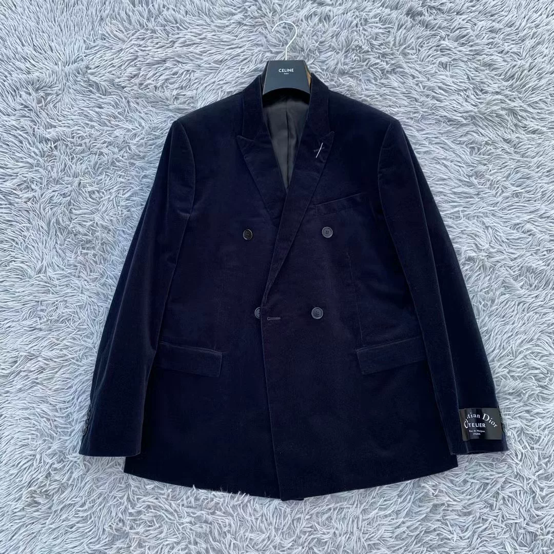 Dior Homme Dark Blue Corduroy Blazer