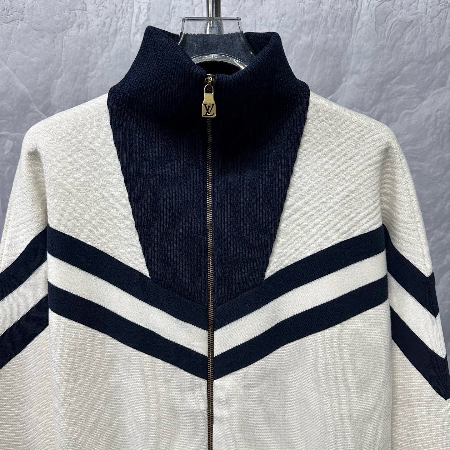 Louis Vuitton FW24 Striped Zip Knit Jacket — front