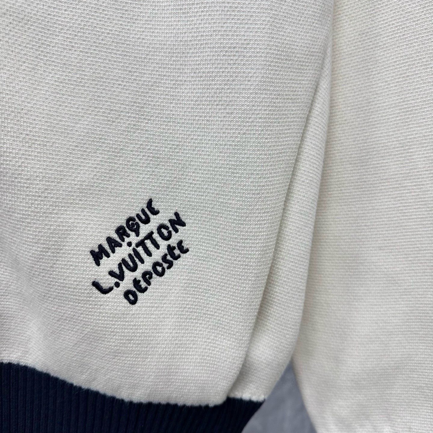 Louis Vuitton FW24 Striped Zip Knit Jacket — detail