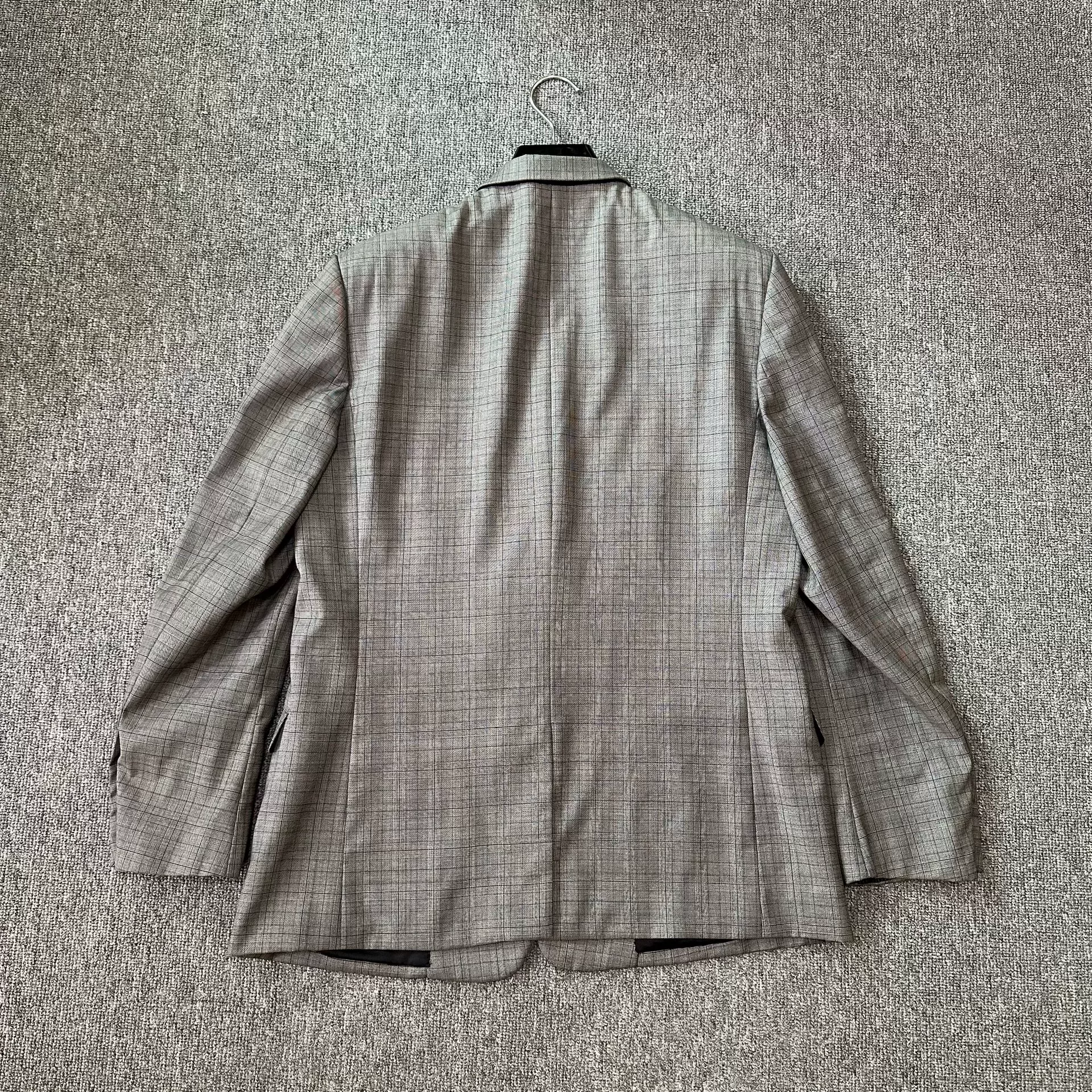 Dior Gray Checkered Blazer — back