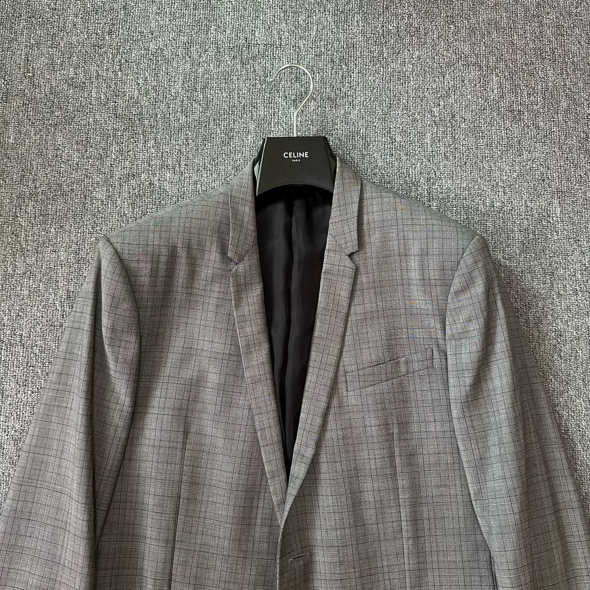 Dior Gray Checkered Blazer — front