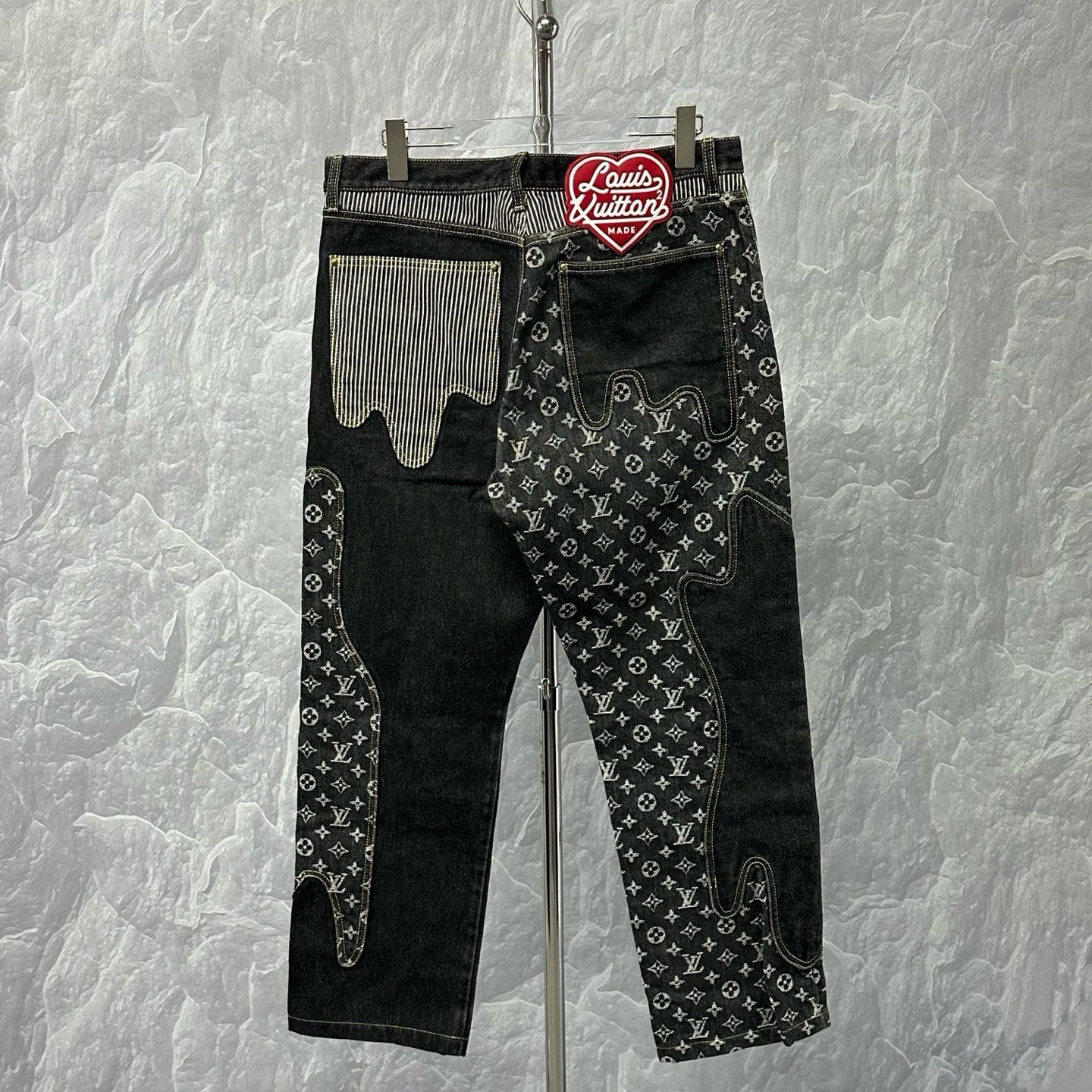 Louis Vuitton Nigo Heart Monogram Denim Pants — back