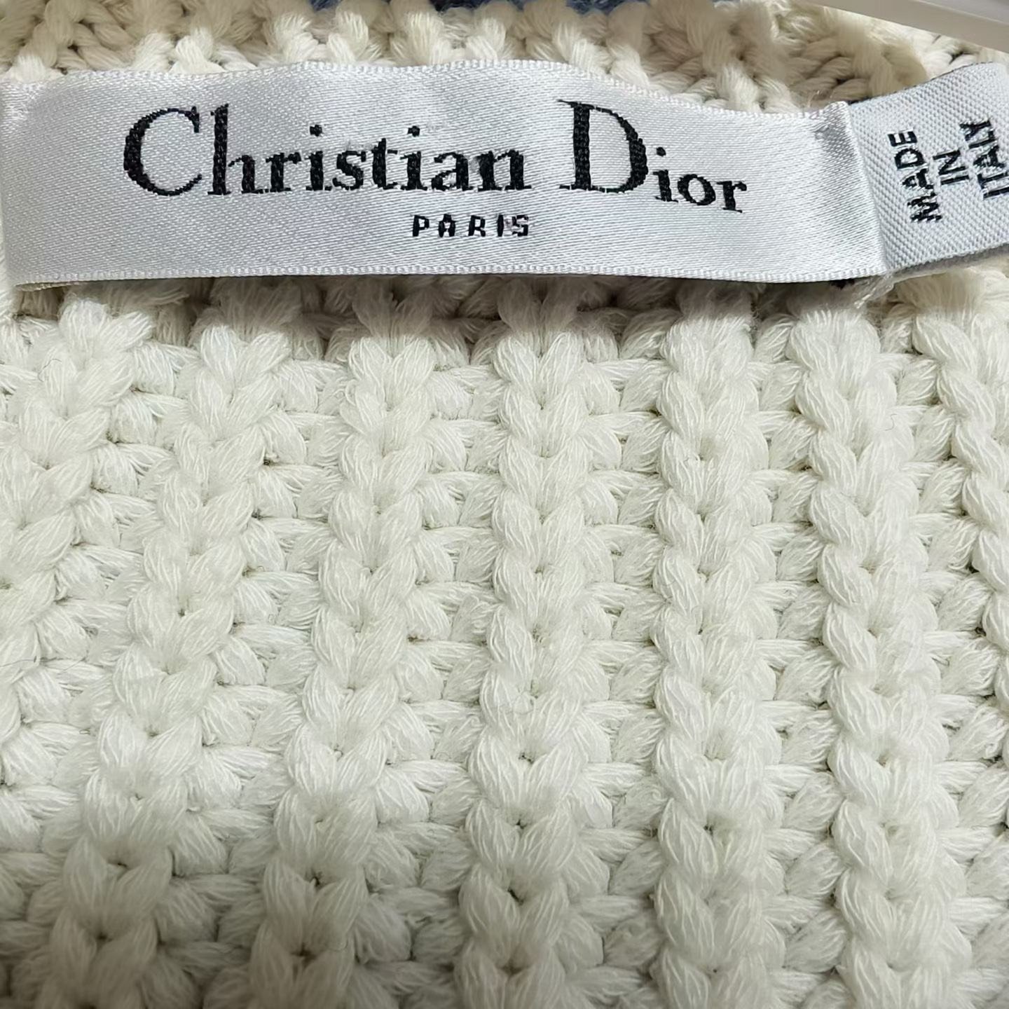 Dior Flower Embossed Blend Knit Sweater — detail