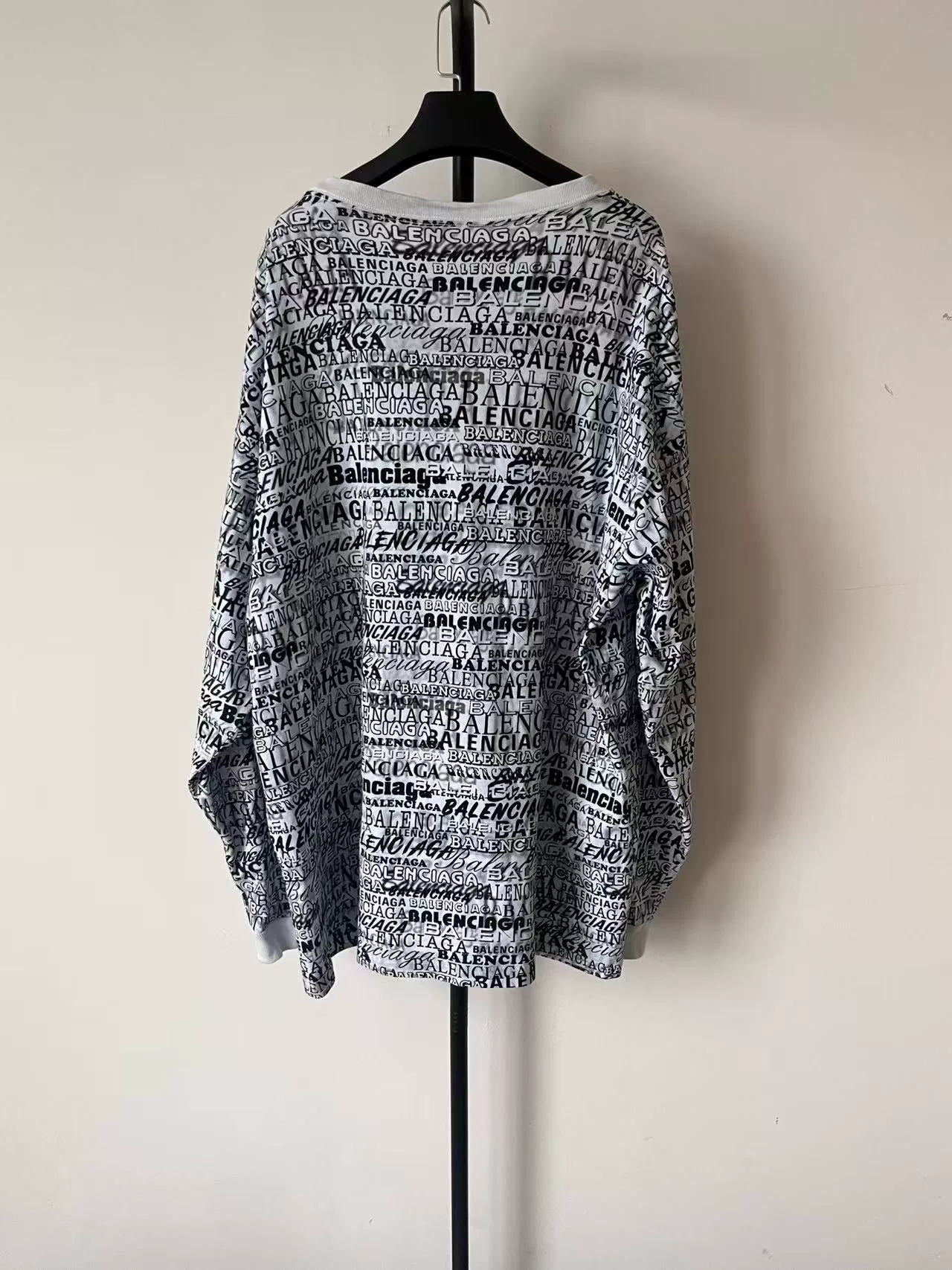 Balenciaga All-Over Print Long-Sleeve Sweatshirt — front