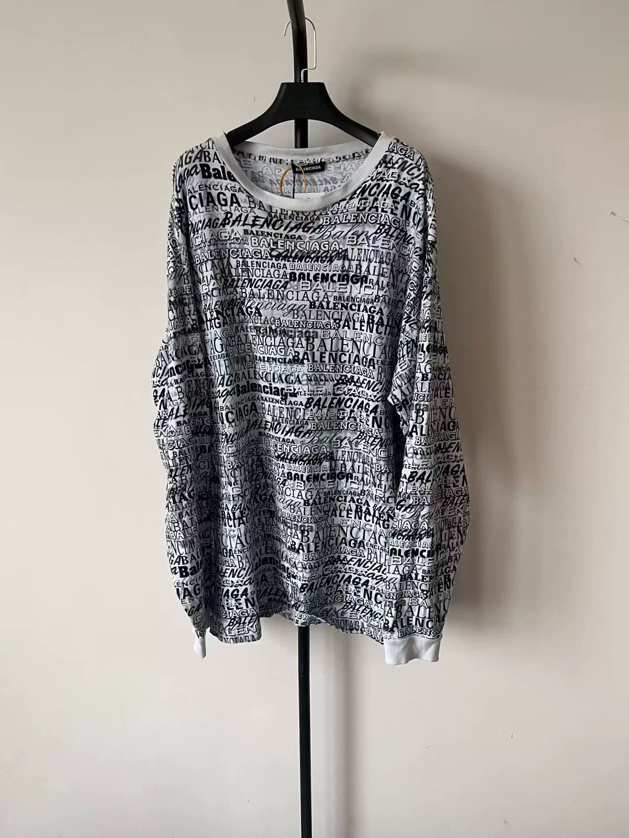 Balenciaga All-Over Print Long-Sleeve Sweatshirt