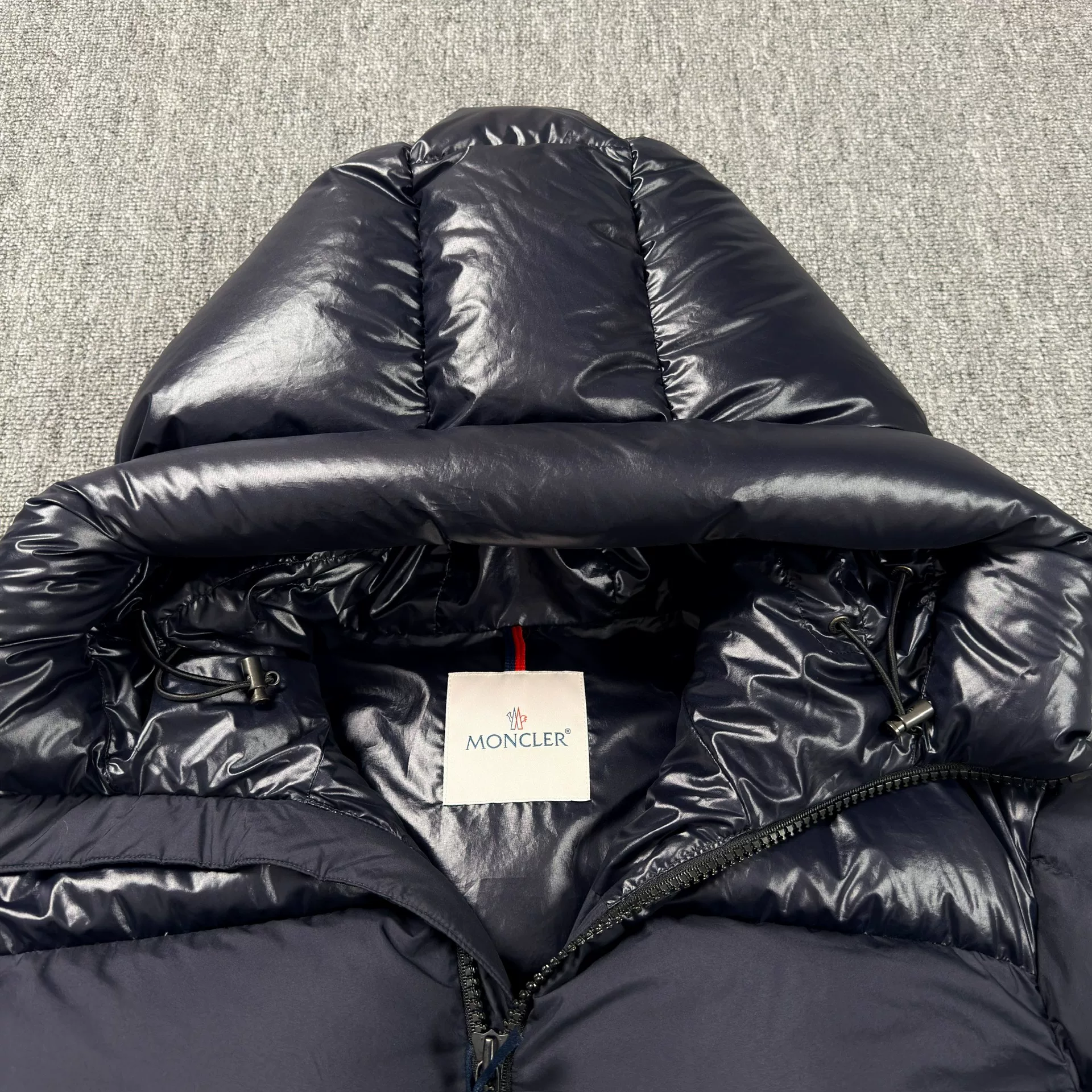 Moncler Damavand Navy Short Hooded Down Jacket — front