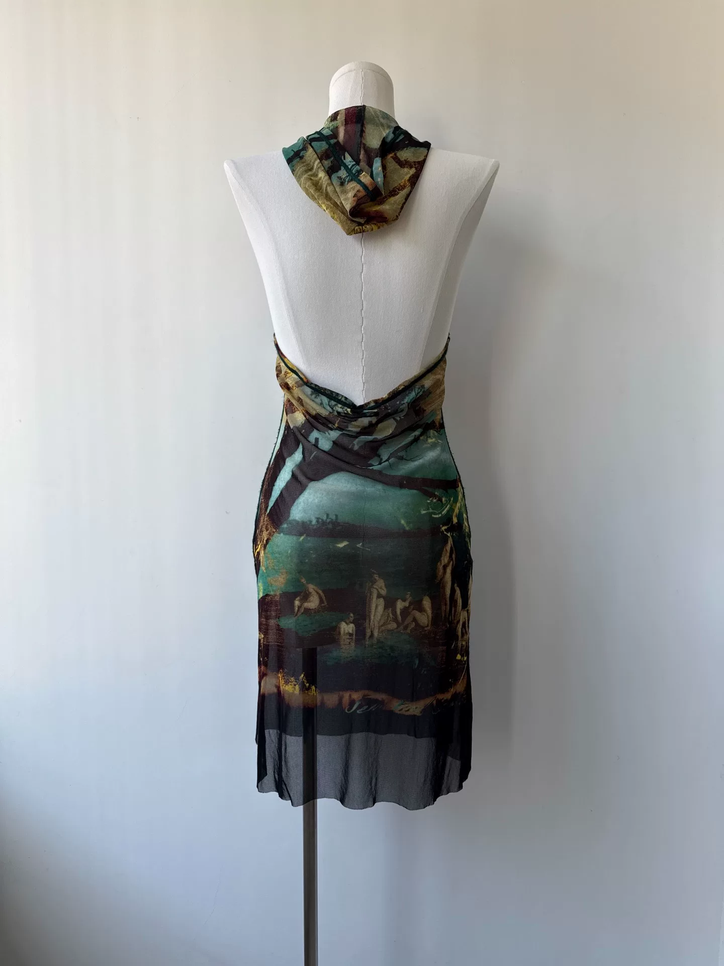 Jean Paul Gaultier Halter Mesh Dress — label