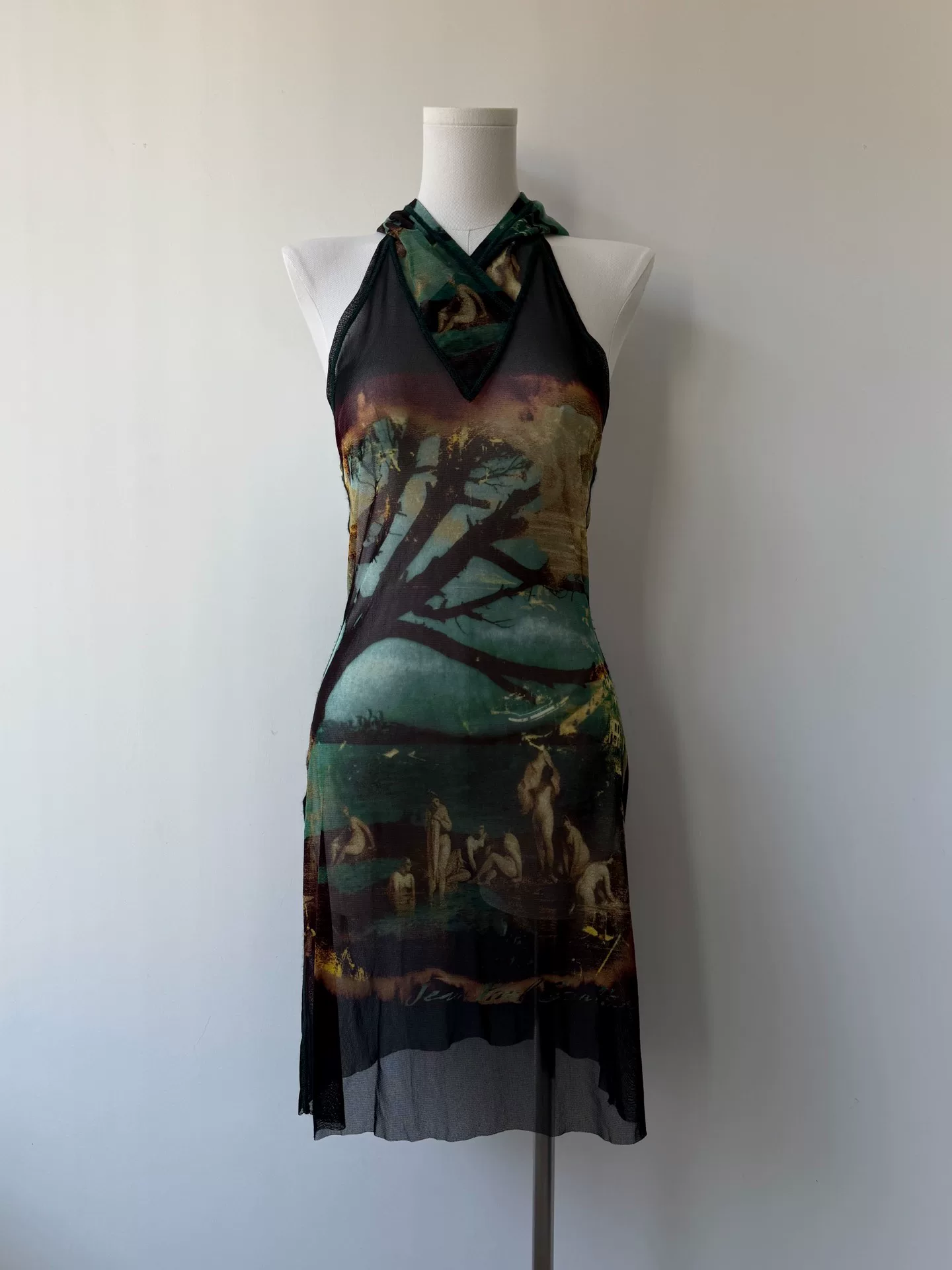 Jean Paul Gaultier Halter Mesh Dress — front