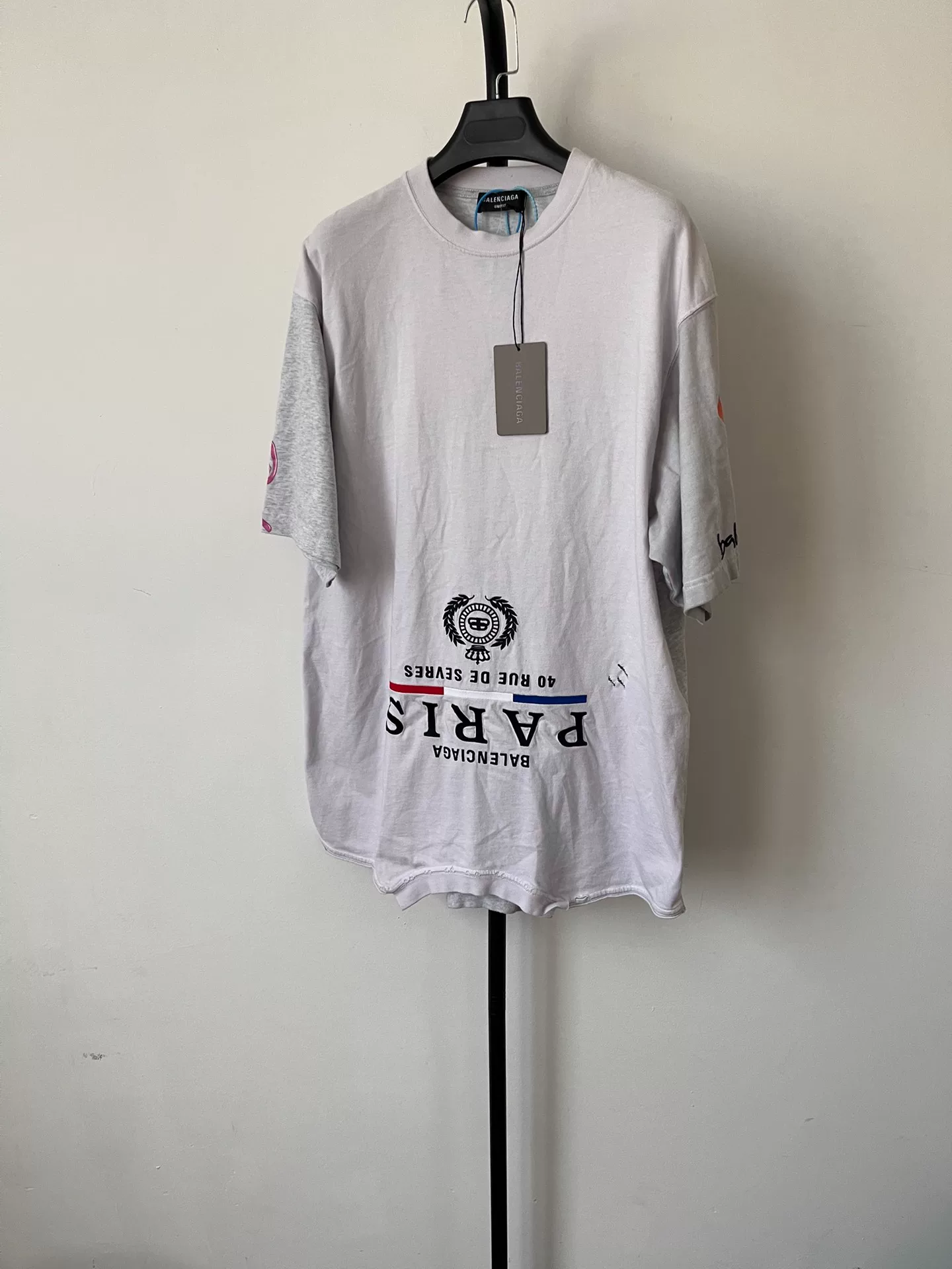 Balenciaga Inverted Paris Print Short-Sleeve T-Shirt