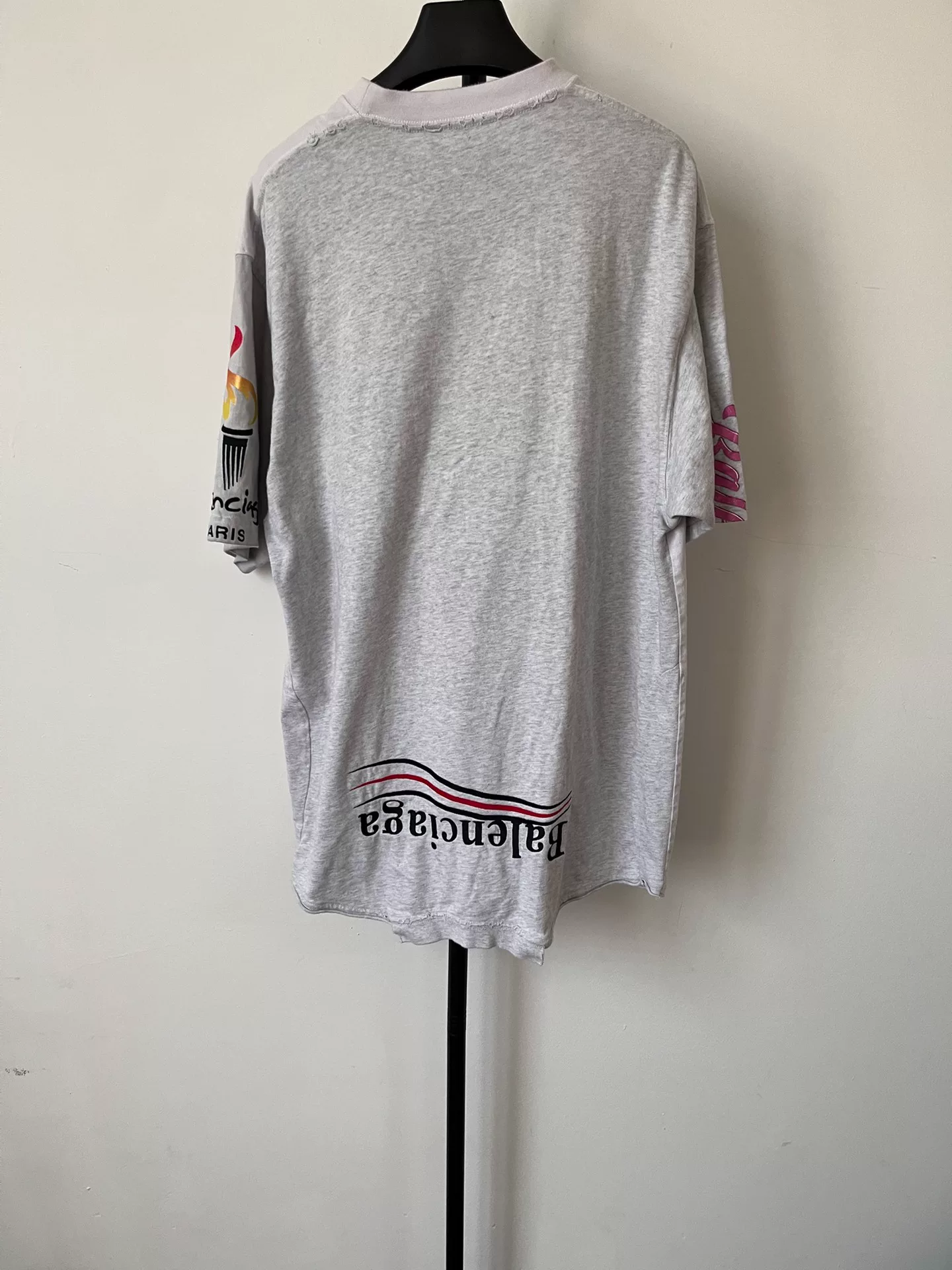 Balenciaga Inverted Paris Print Short-Sleeve T-Shirt — front