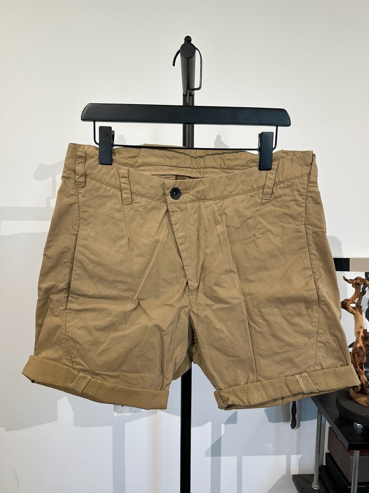 Boris Bidjan Saberi Khaki Twill Shorts