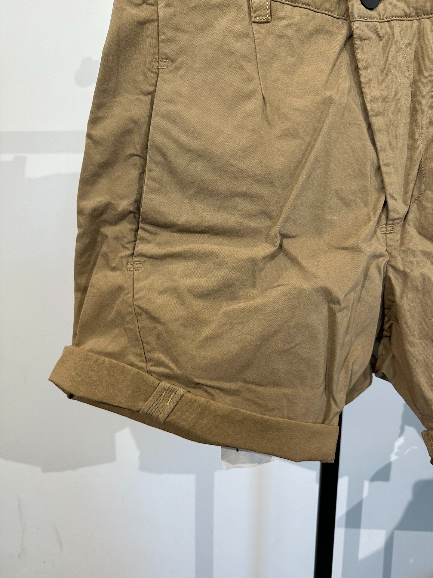 Boris Bidjan Saberi Khaki Twill Shorts — back