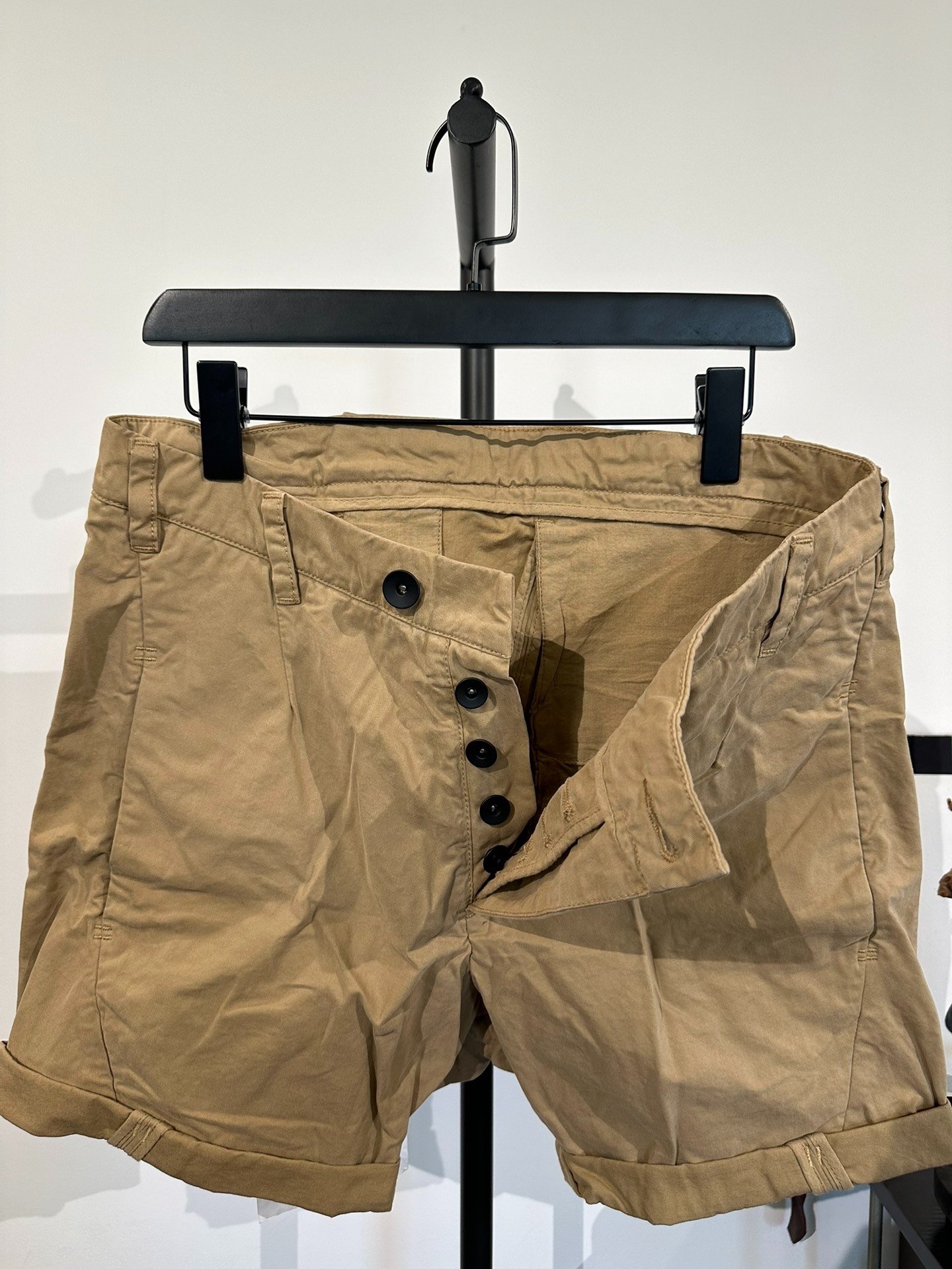 Boris Bidjan Saberi Khaki Twill Shorts — detail