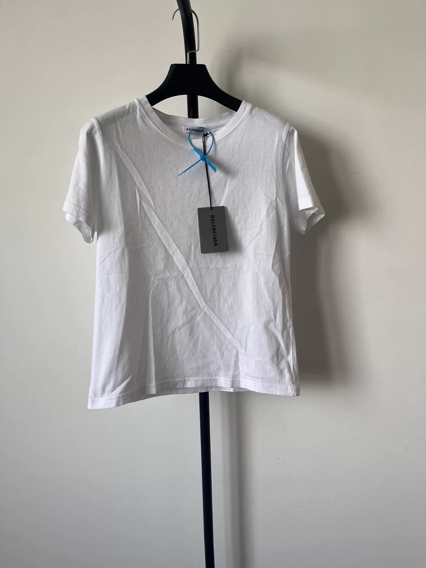 Balenciaga Gothic Lettering White Short-Sleeve T-Shirt — front