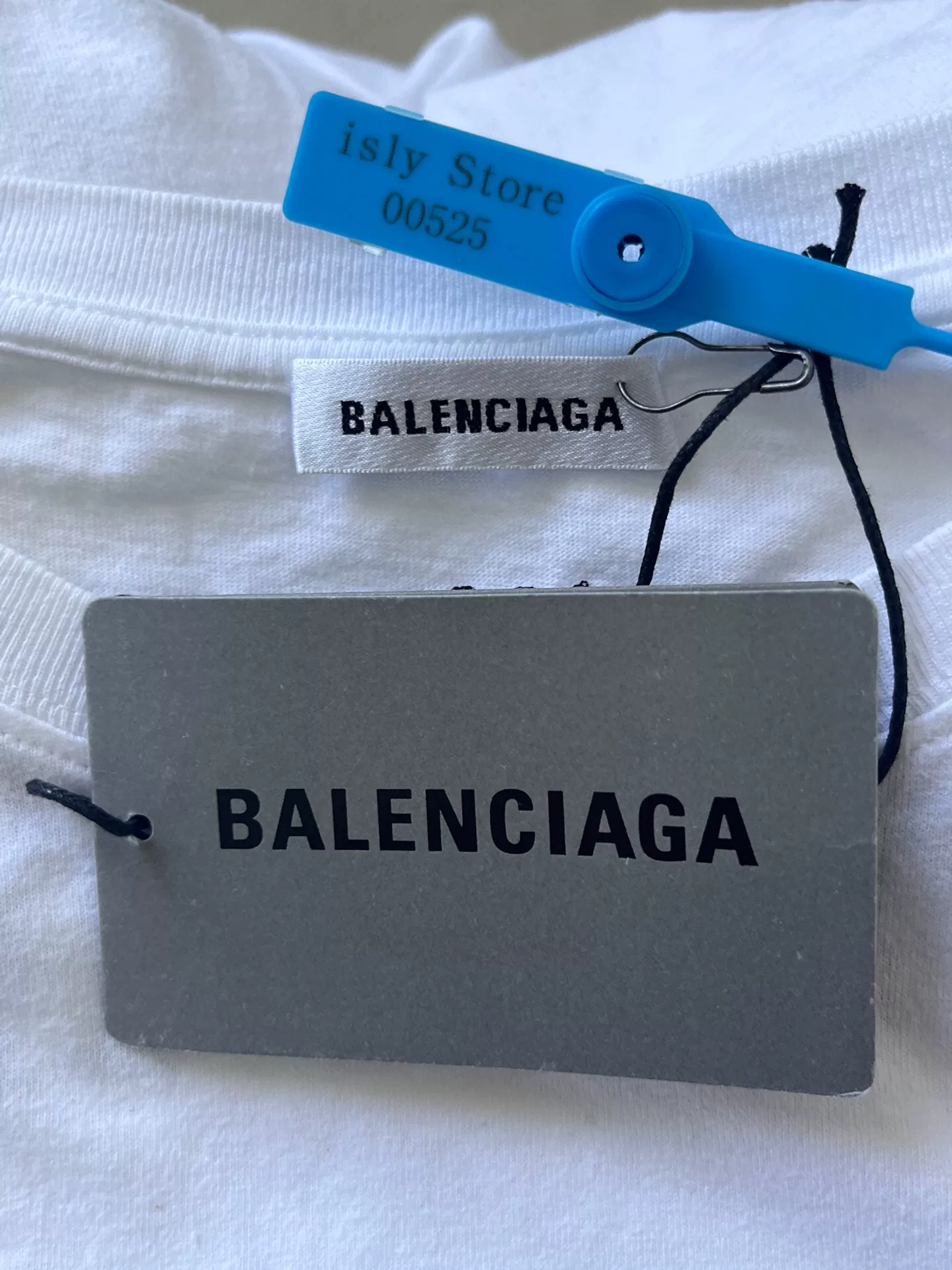 Balenciaga Gothic Lettering White Short-Sleeve T-Shirt — back