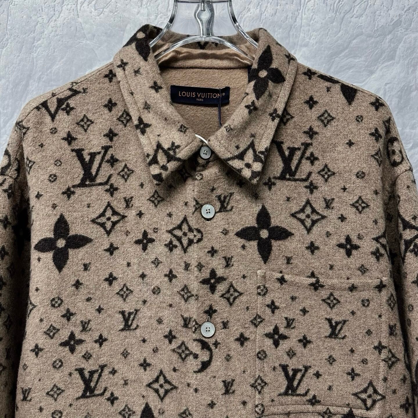 Louis Vuitton SS25 Logo Pocket Wool Coat — front