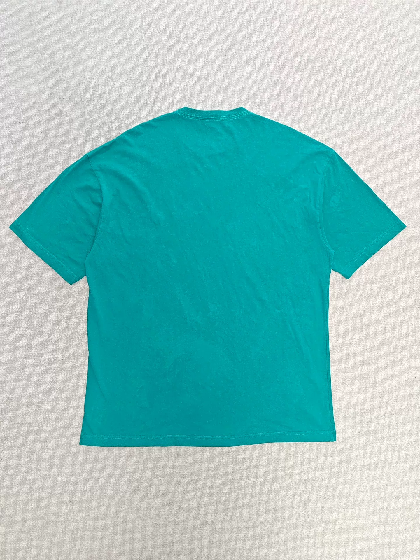 Balenciaga Teal Laurel Logo T-Shirt — front