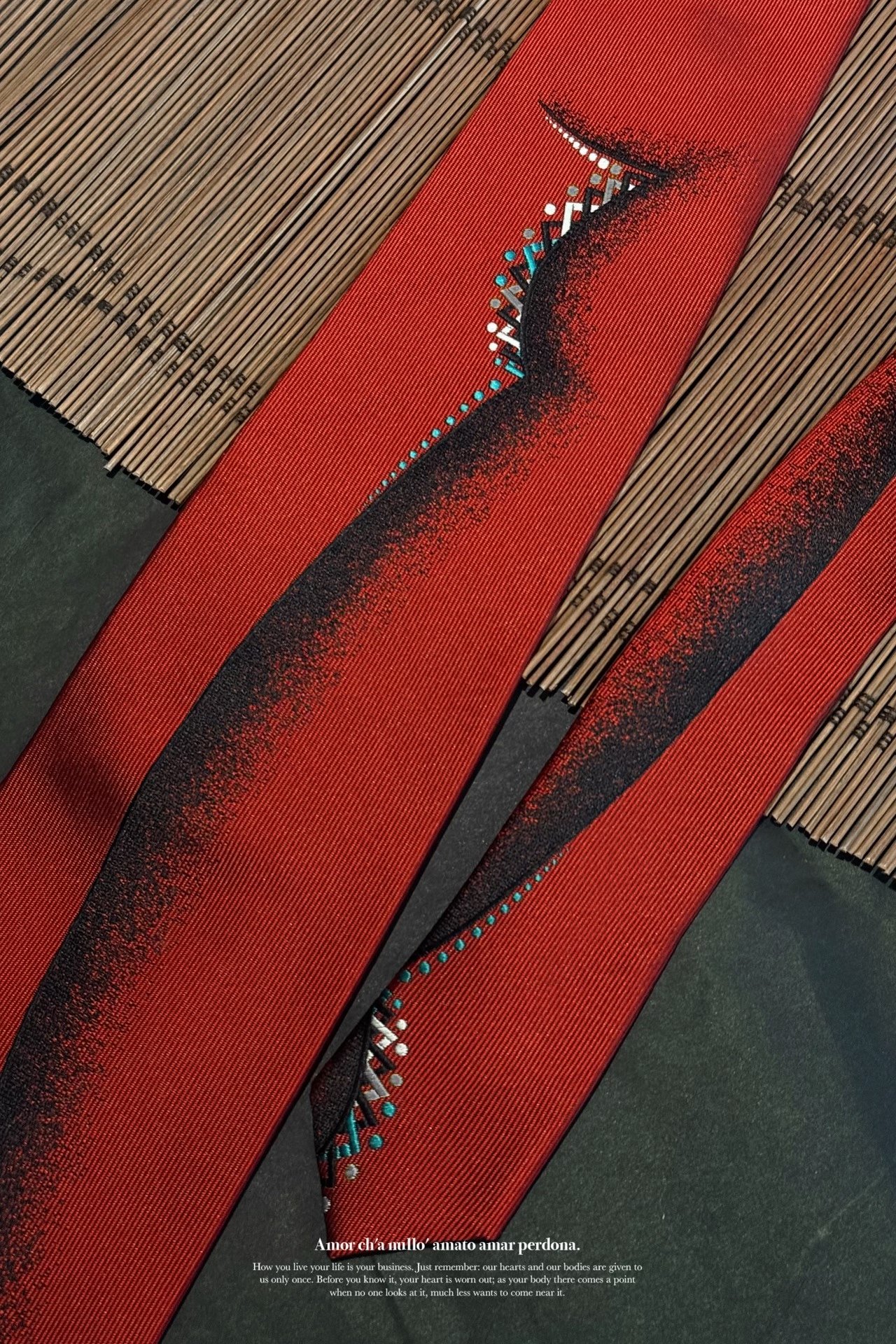 Yohji Yamamoto Red Gradient Silk Tie — back