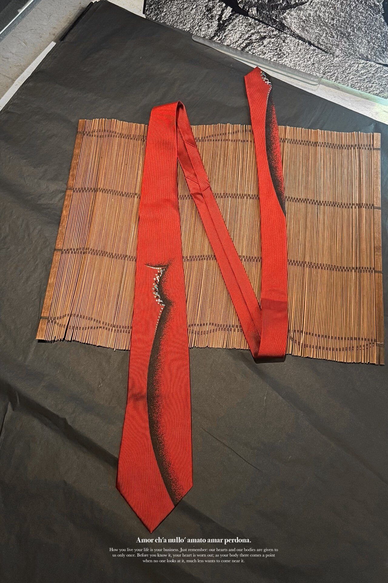 Yohji Yamamoto Red Gradient Silk Tie