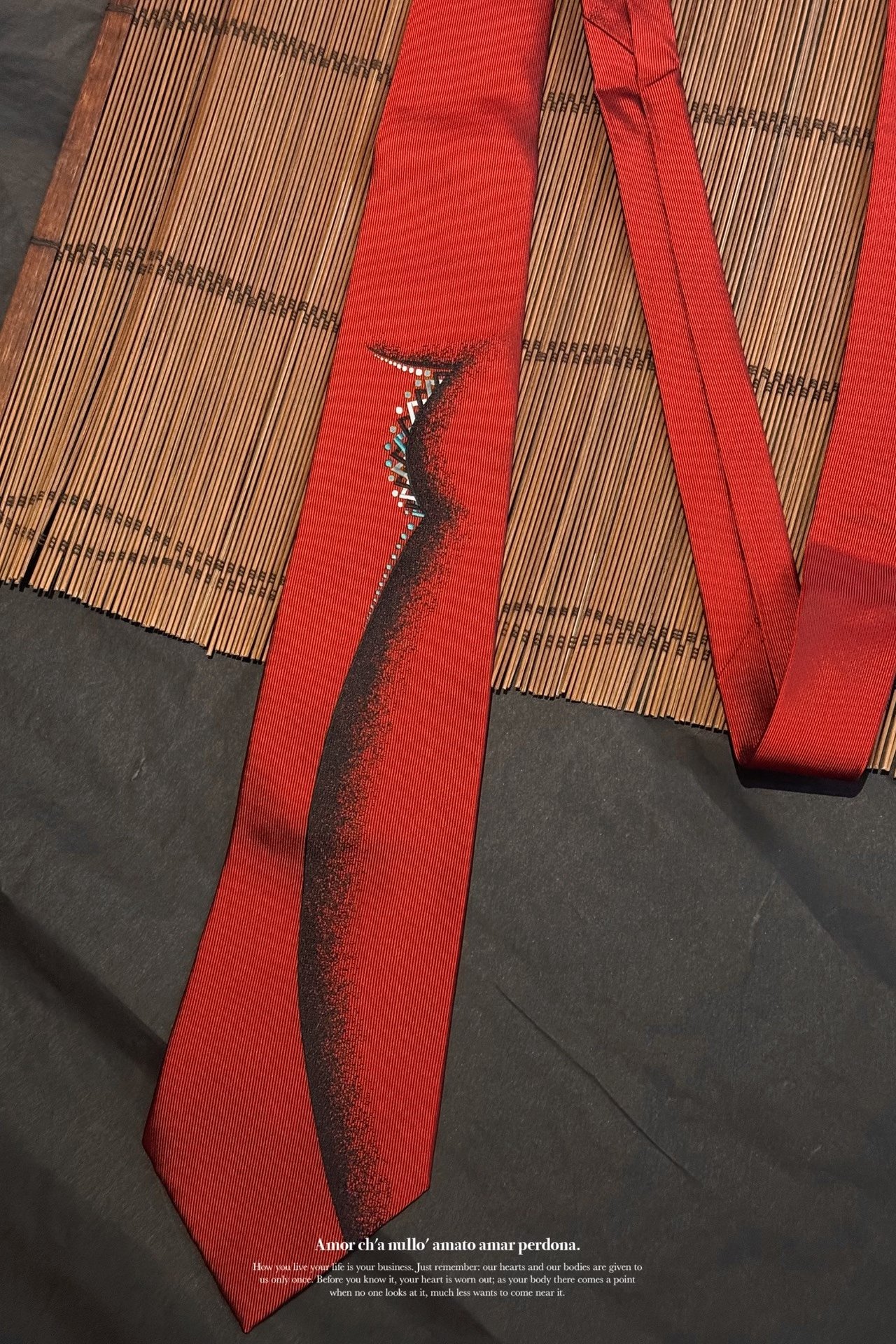 Yohji Yamamoto Red Gradient Silk Tie — front