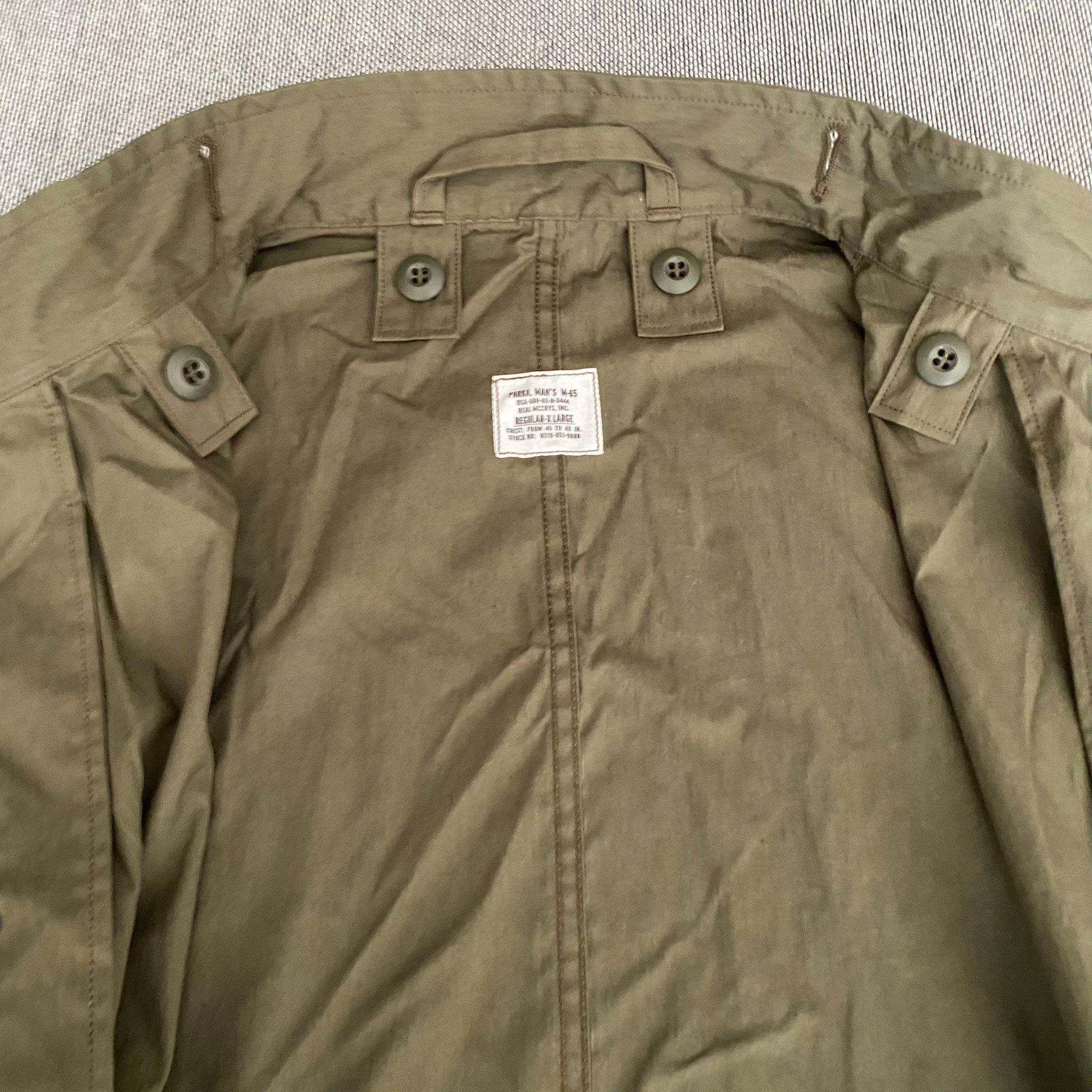 The Real Mccoys M65 Parka — detail