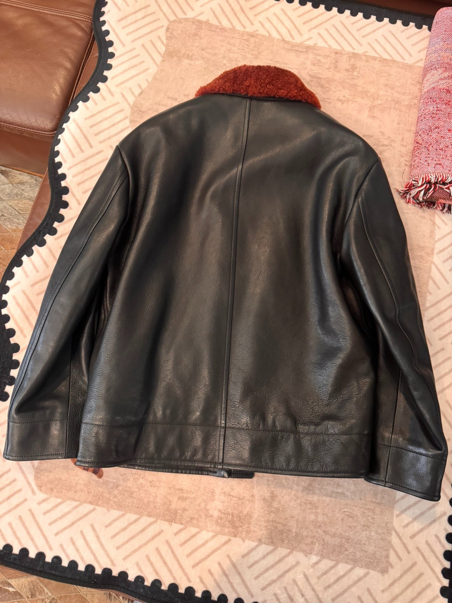 Louis Vuitton N1 Fur Leather Jacket — front