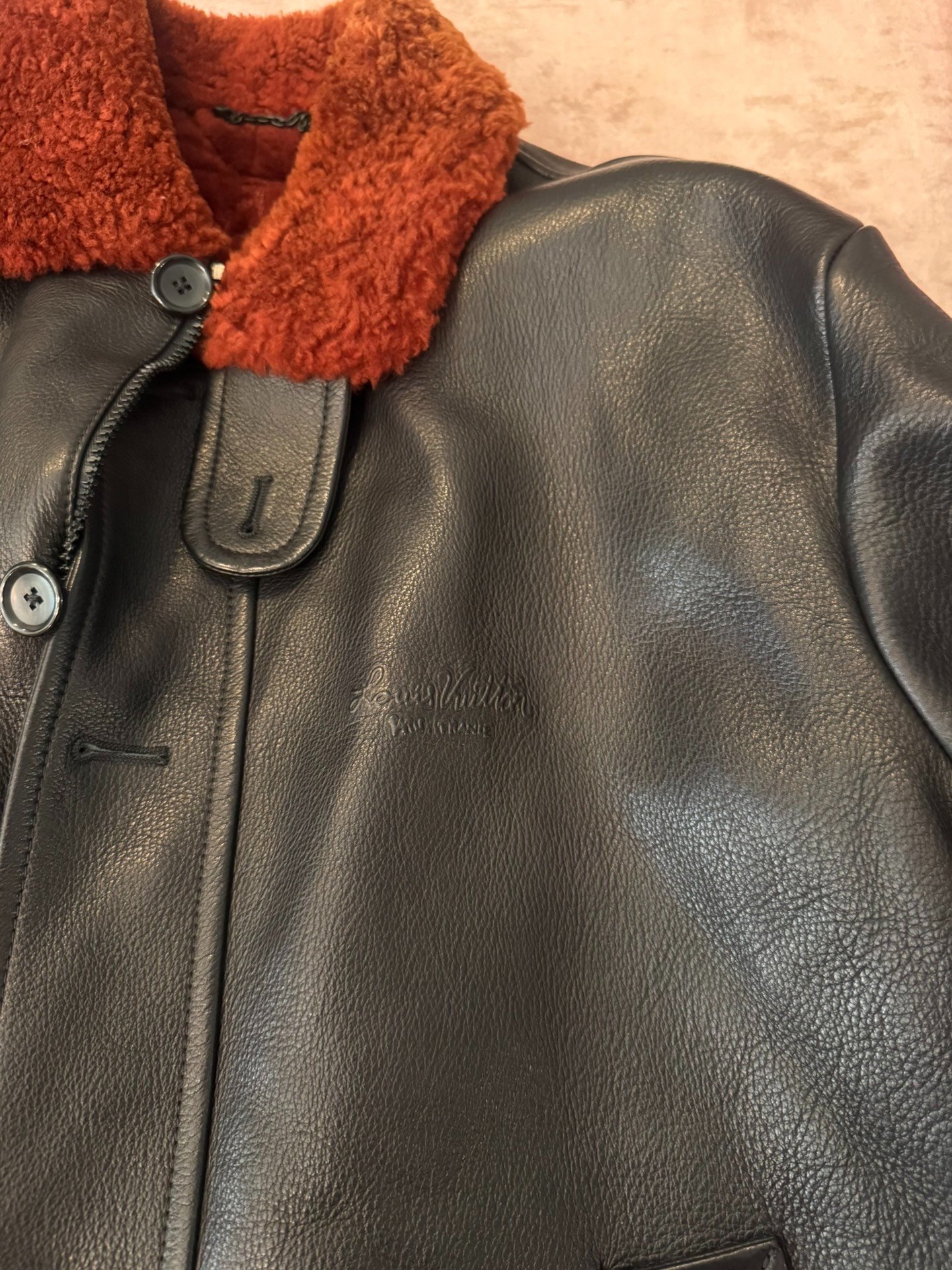 Louis Vuitton N1 Fur Leather Jacket — back