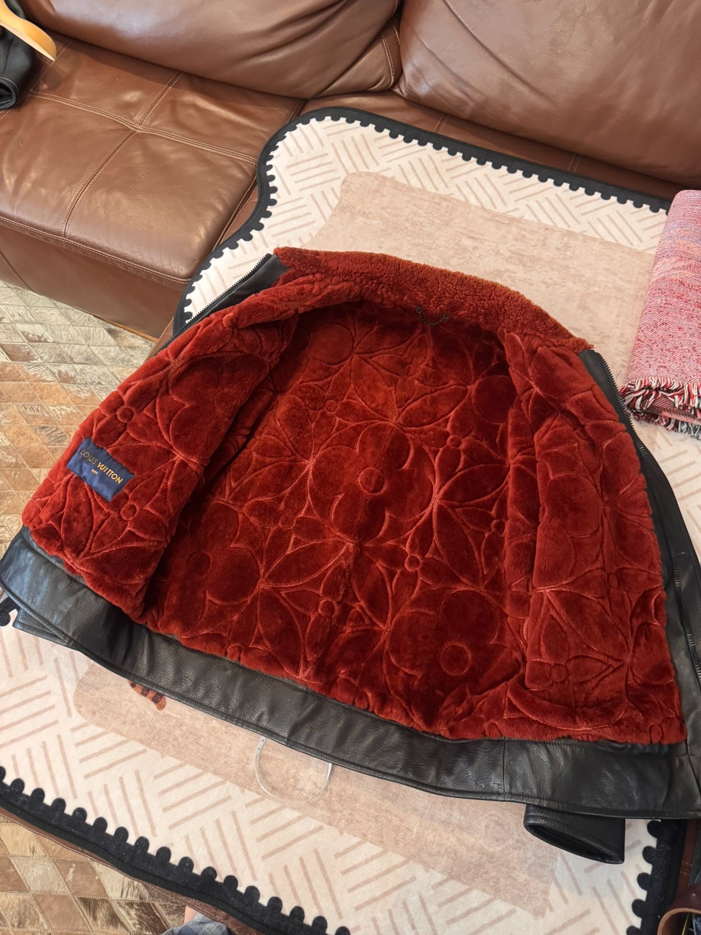 Louis Vuitton N1 Fur Leather Jacket — label