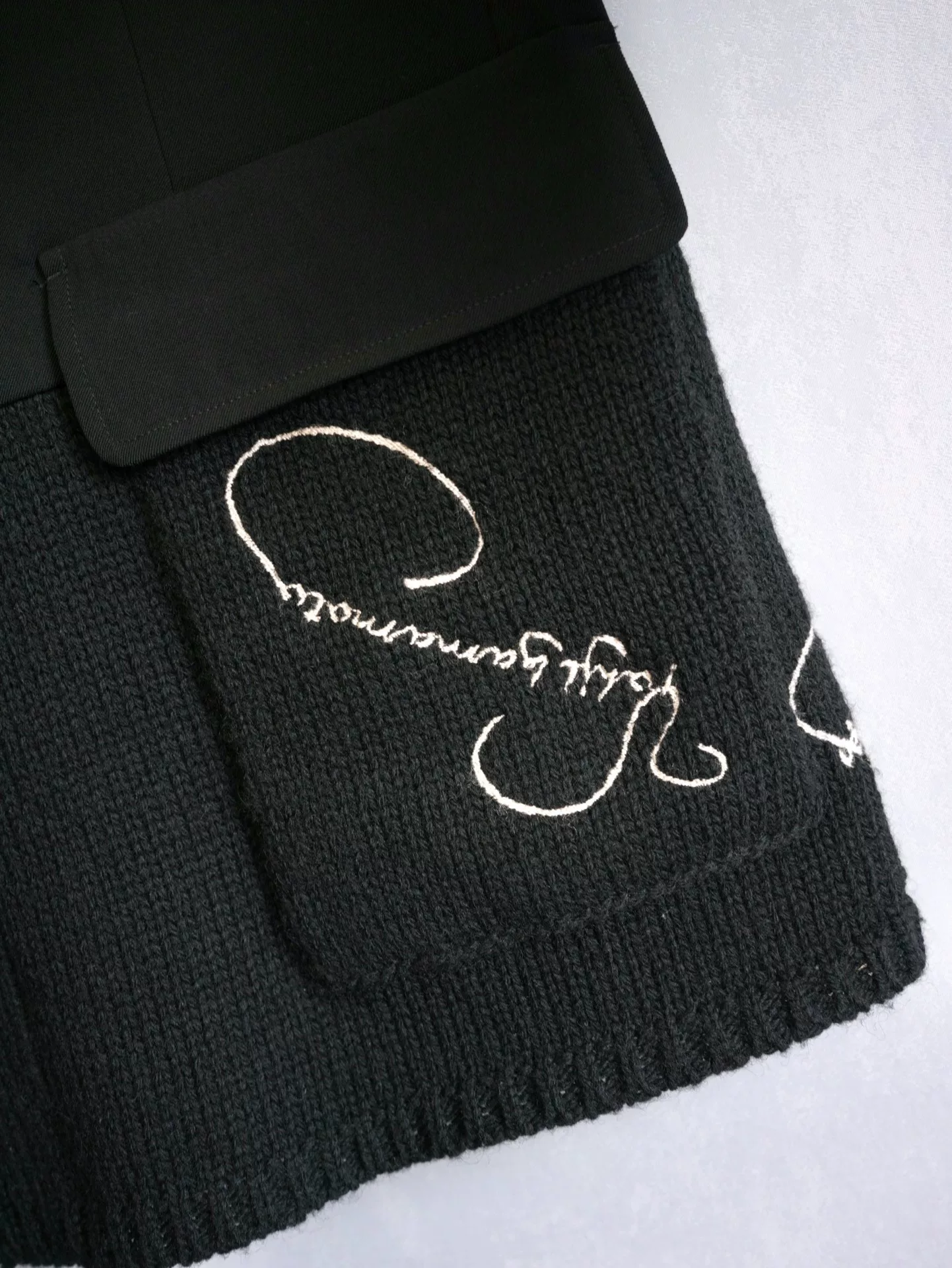 Yohji Yamamoto 07AW Embroidered Knit Coat — back