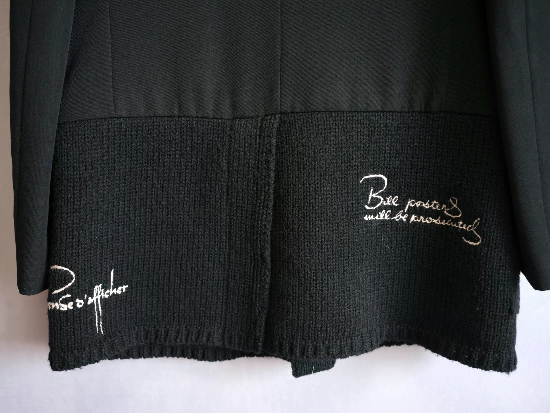 Yohji Yamamoto 07AW Embroidered Knit Coat — label