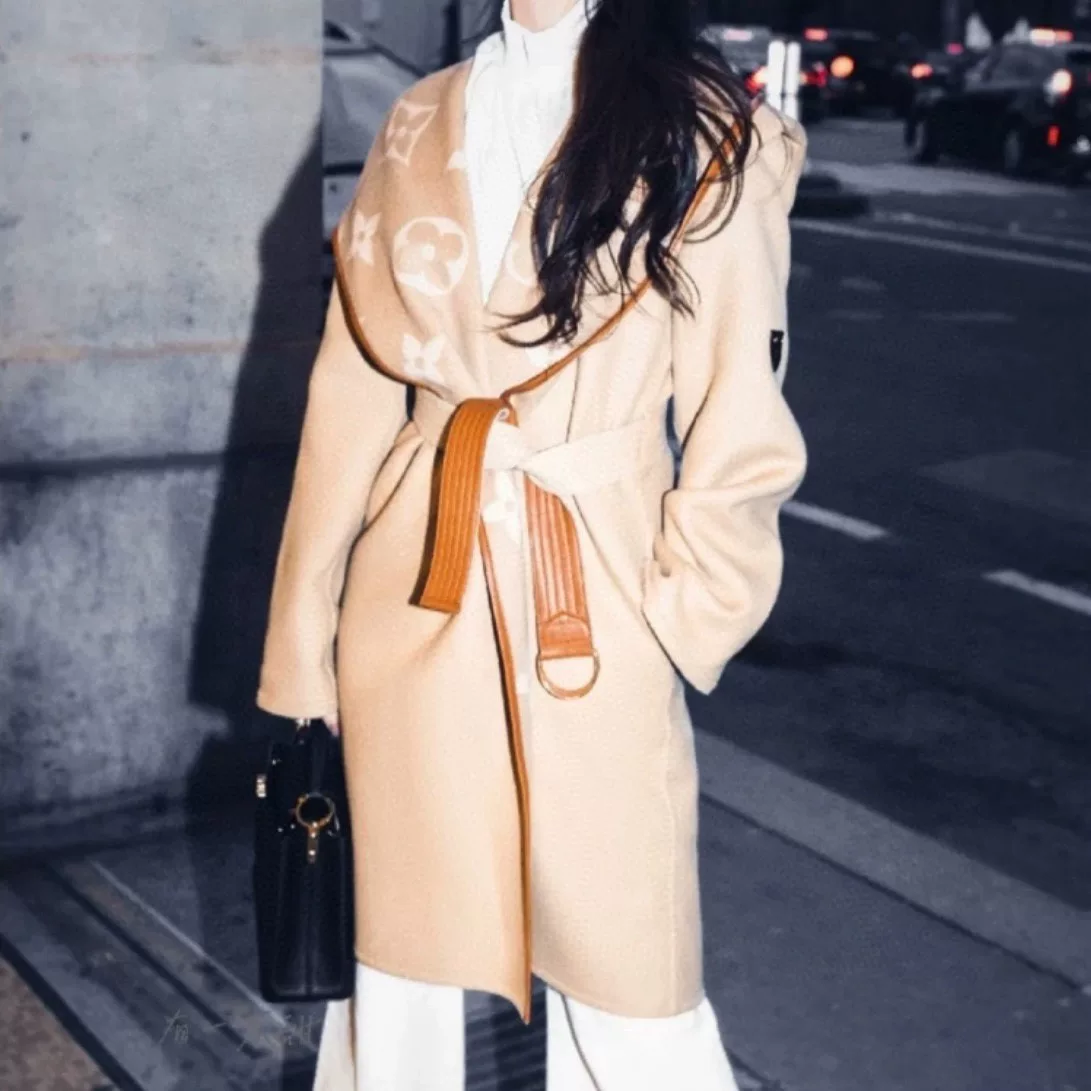 Louis Vuitton Beige Wool Wrap Coat