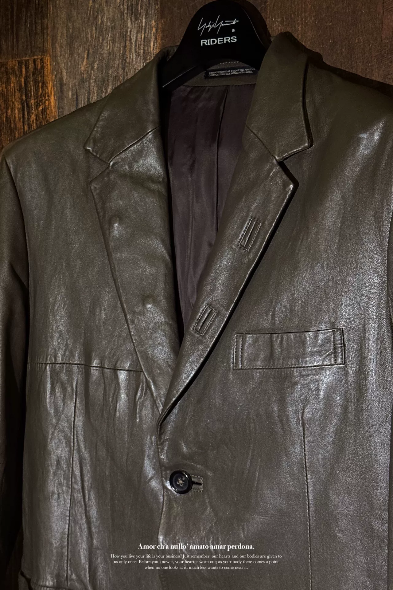 Yohji Yamamoto 12SS Lambskin Blazer — back