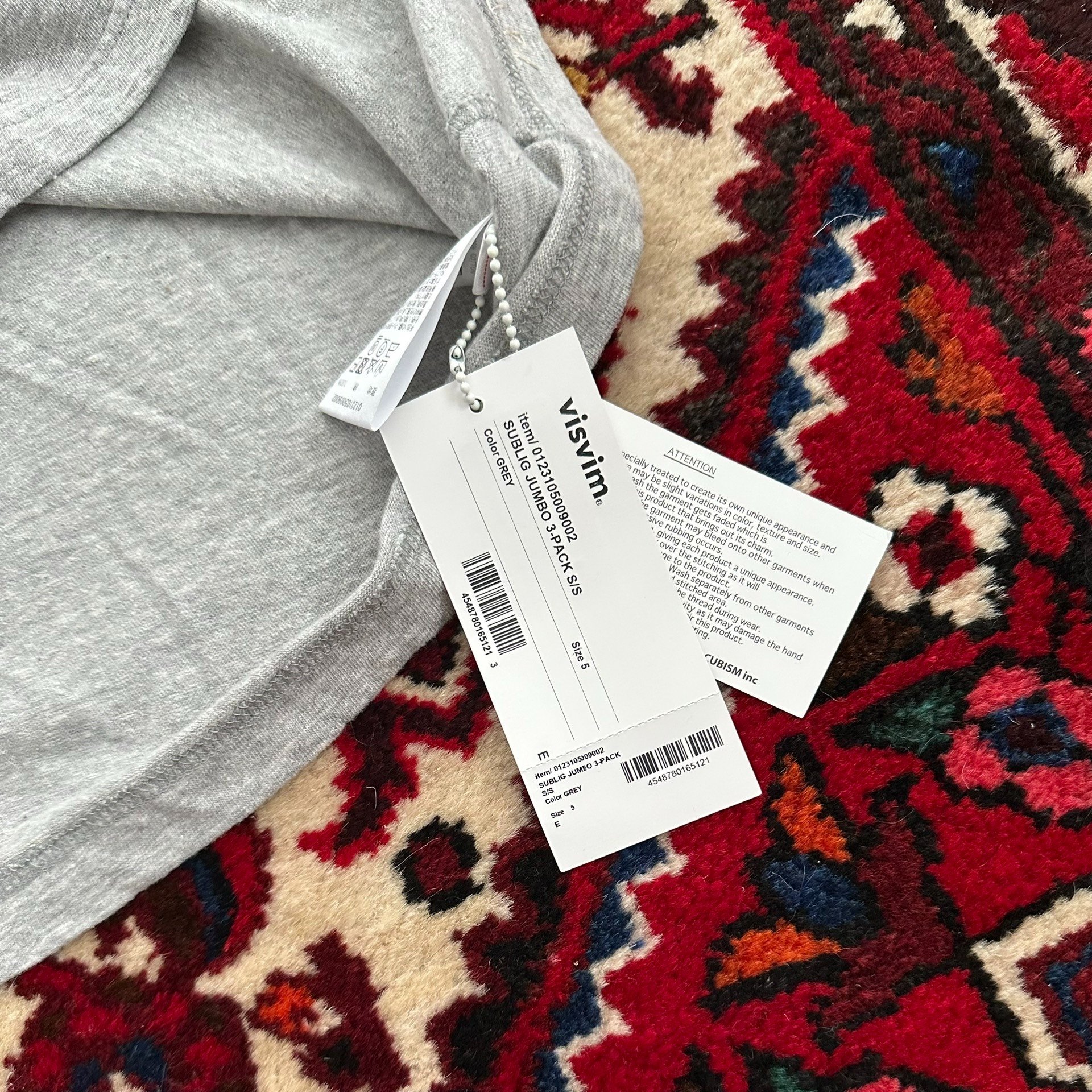 VISVIM 23SS SUBLIG JUMBO 3-PACK S/S T-Shirt — label