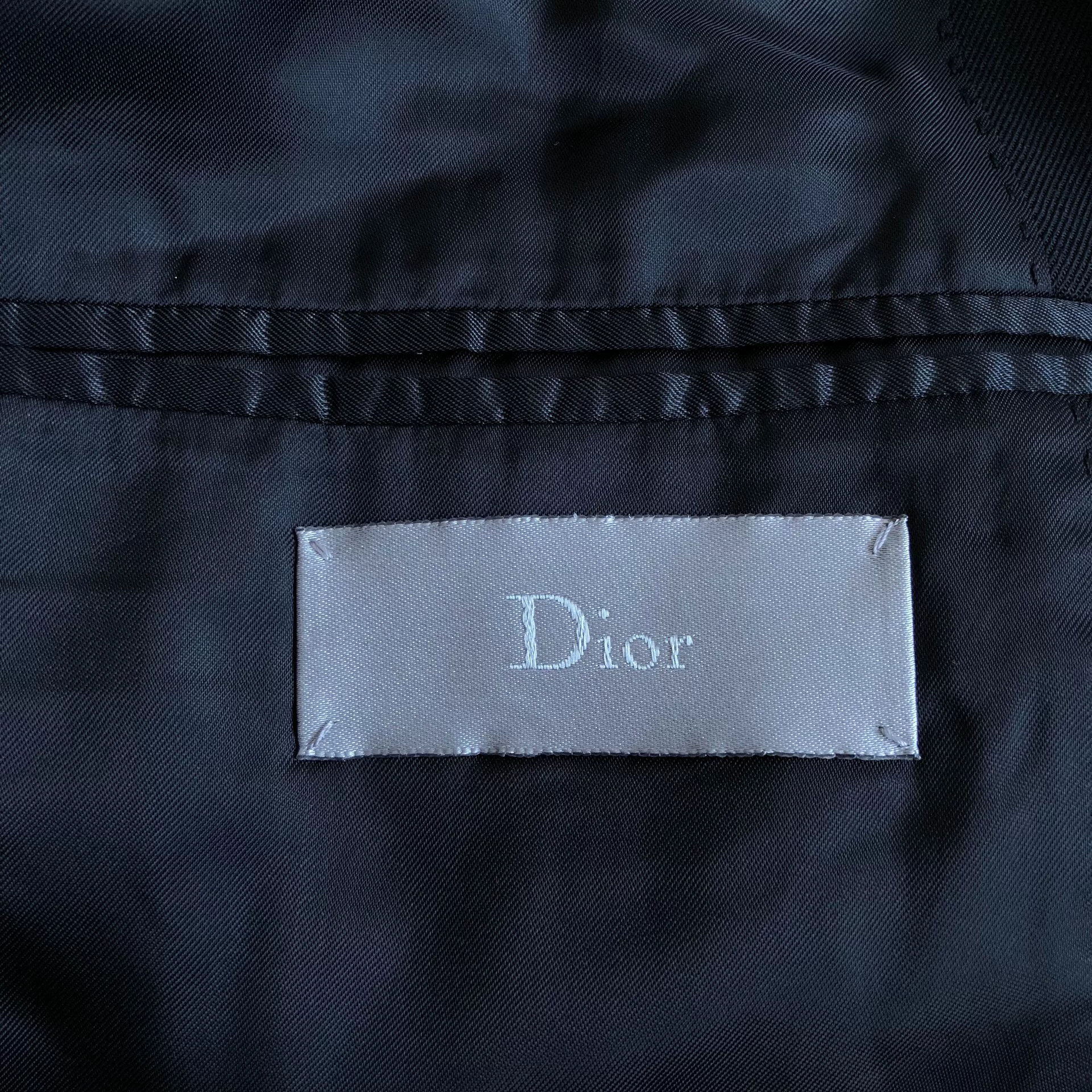 Dior Homme Striped Sleeve Wool Blazer — label