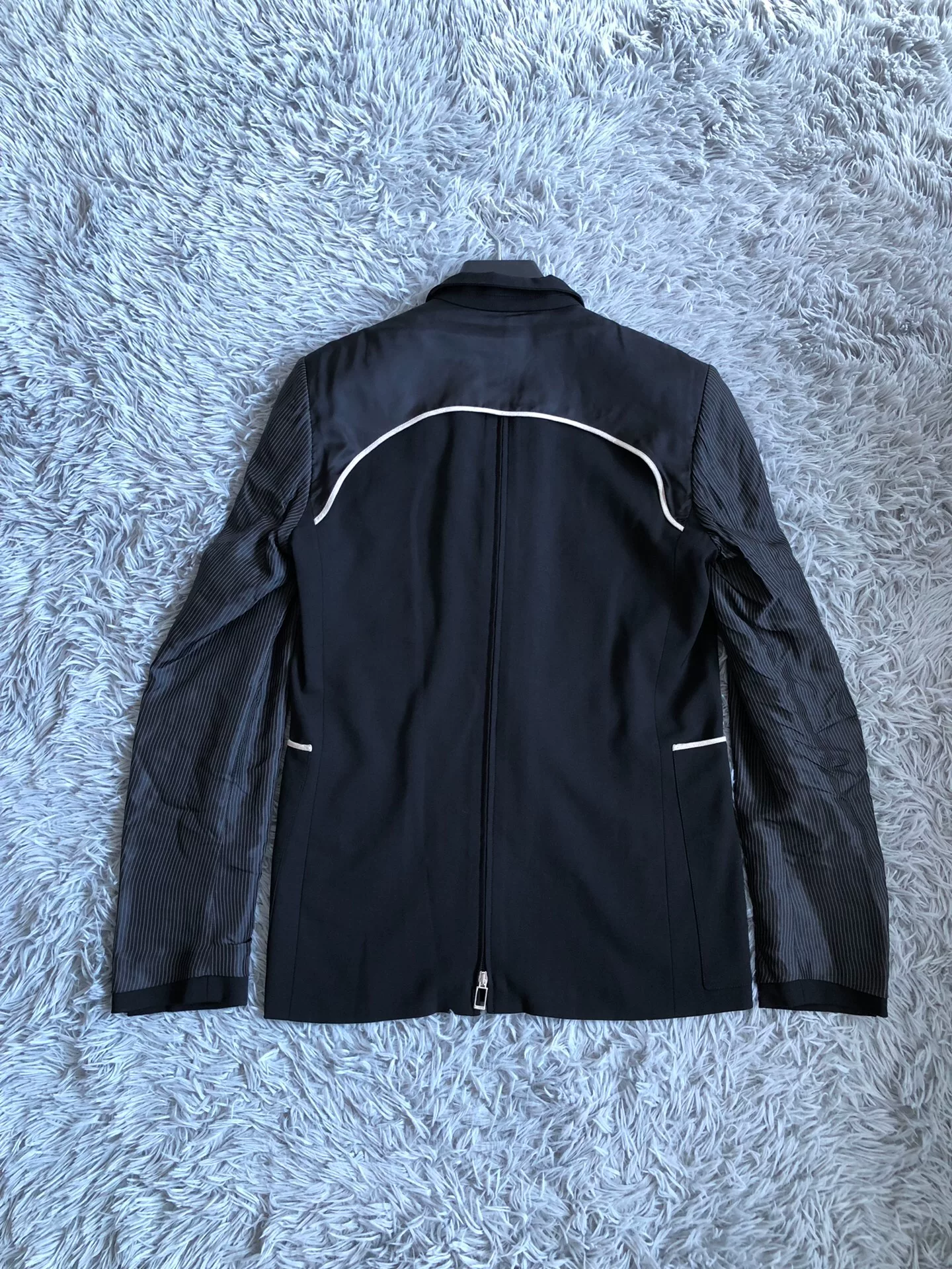 Dior Homme Striped Sleeve Wool Blazer — back
