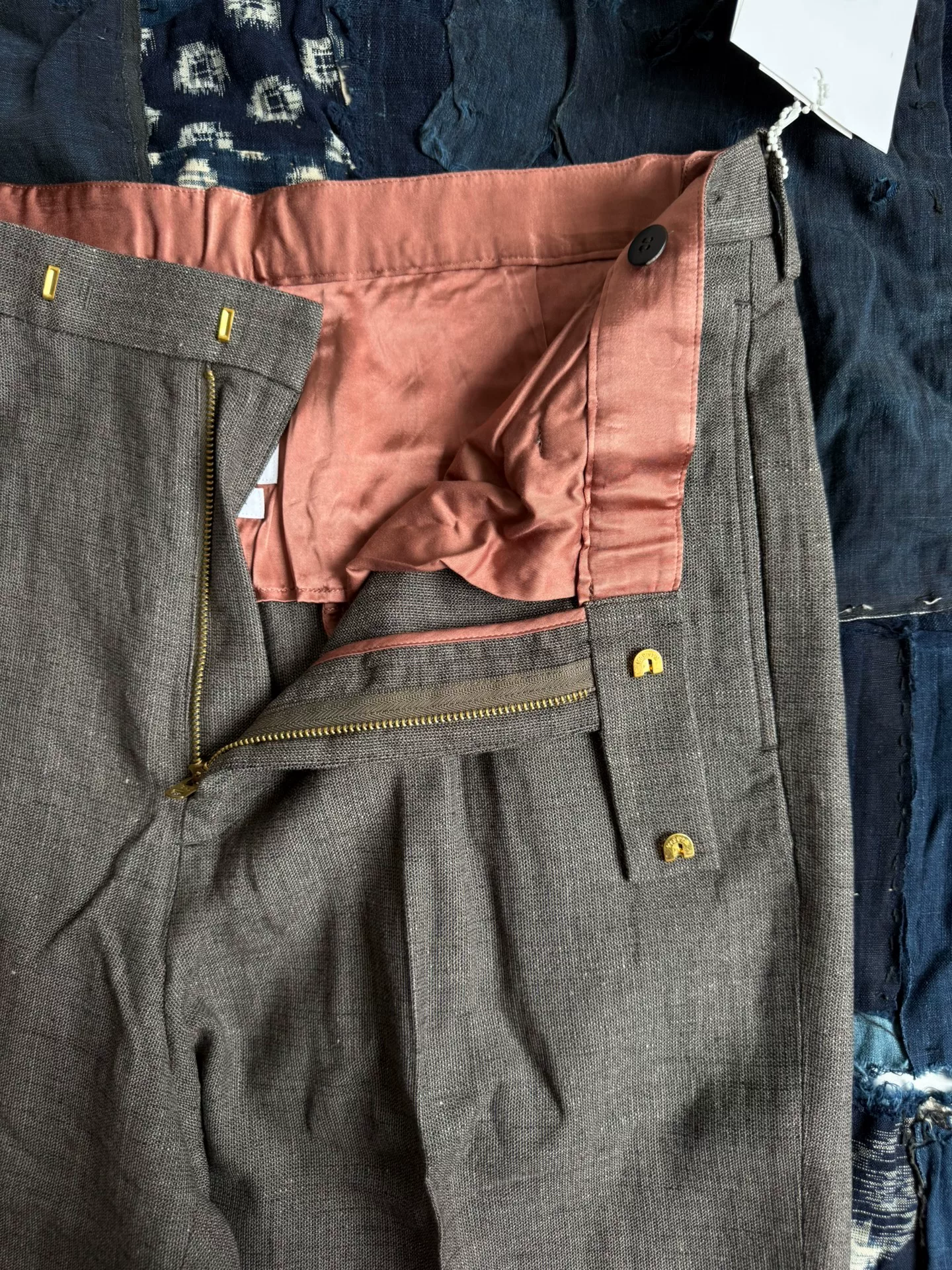 VISVIM 25AW Wide Slack Wool-Linen Trousers — label