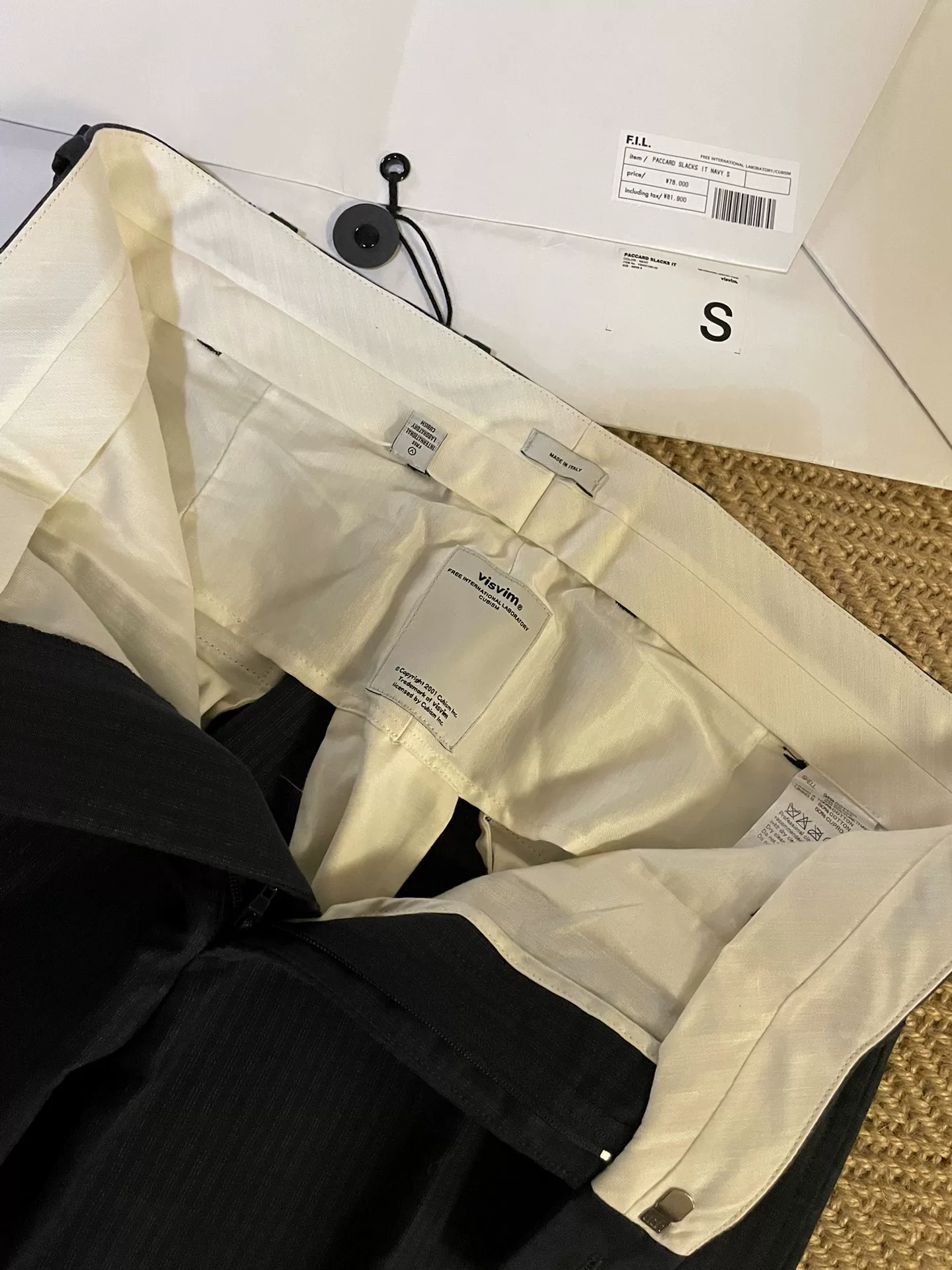 VISVIM PACCARD SLACKS Striped Cropped Pants — label