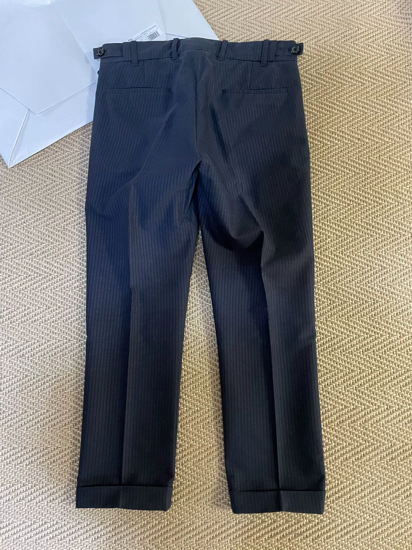 VISVIM PACCARD SLACKS Striped Cropped Pants — front