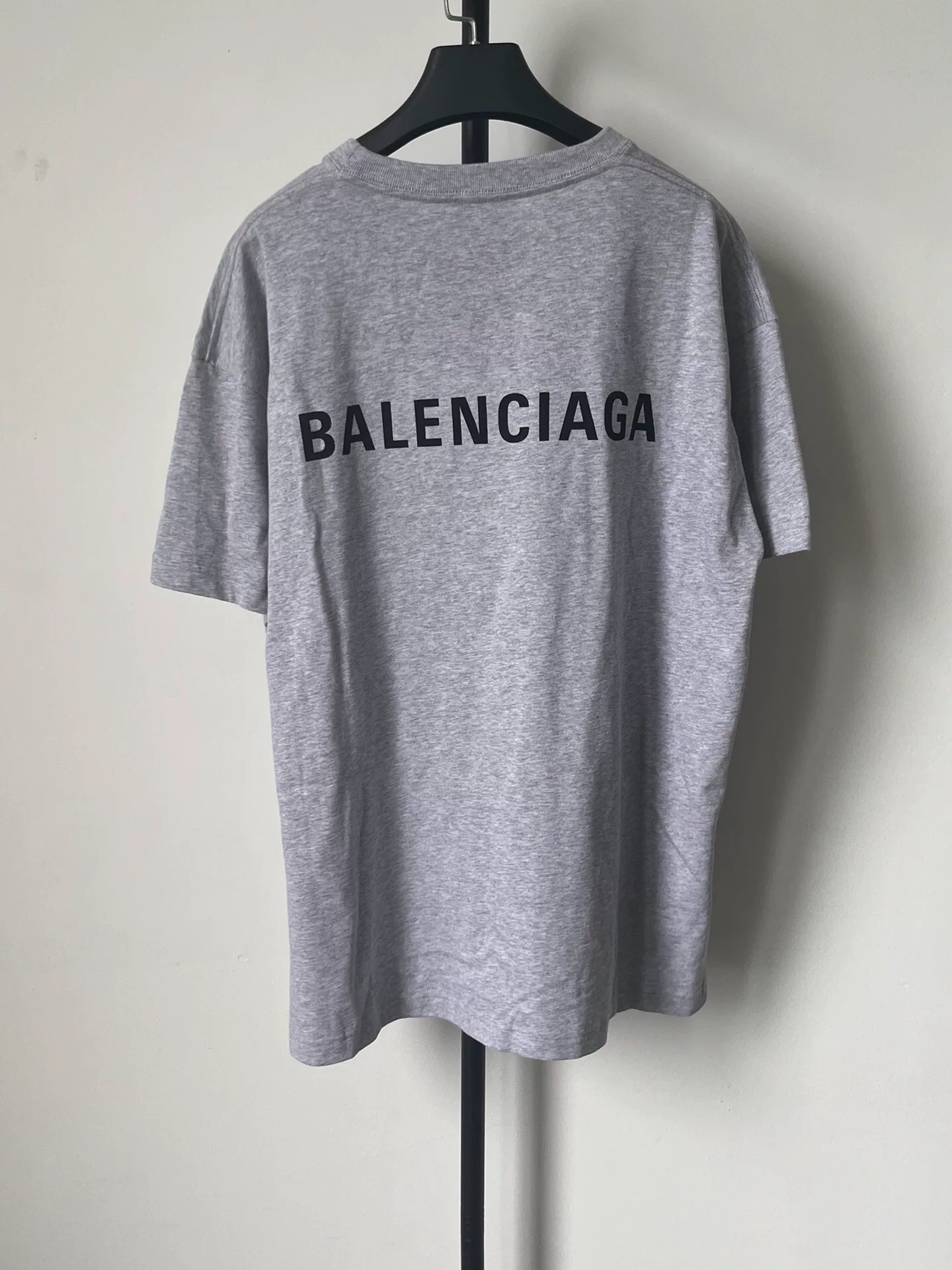 Balenciaga Logo Print Gray Short-Sleeve T-Shirt — front