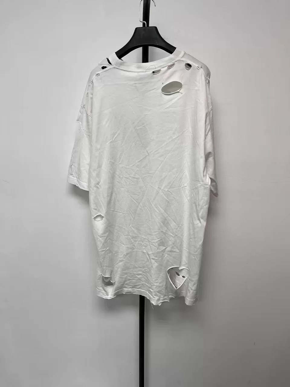 Balenciaga Destroyed Hole Short Sleeve T-shirt — front