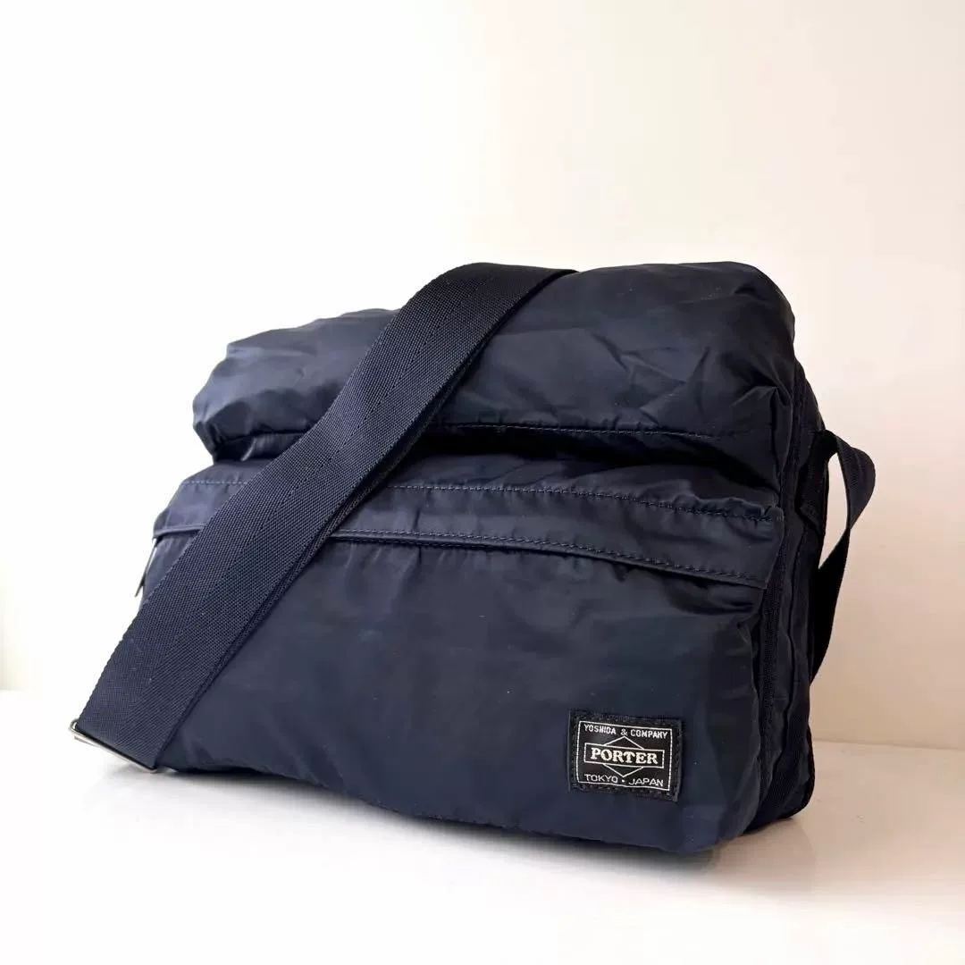 PORTER FRAME Navy Nylon Shoulder Bag