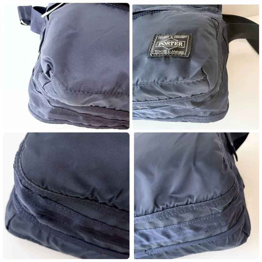 PORTER FRAME Navy Nylon Shoulder Bag — back