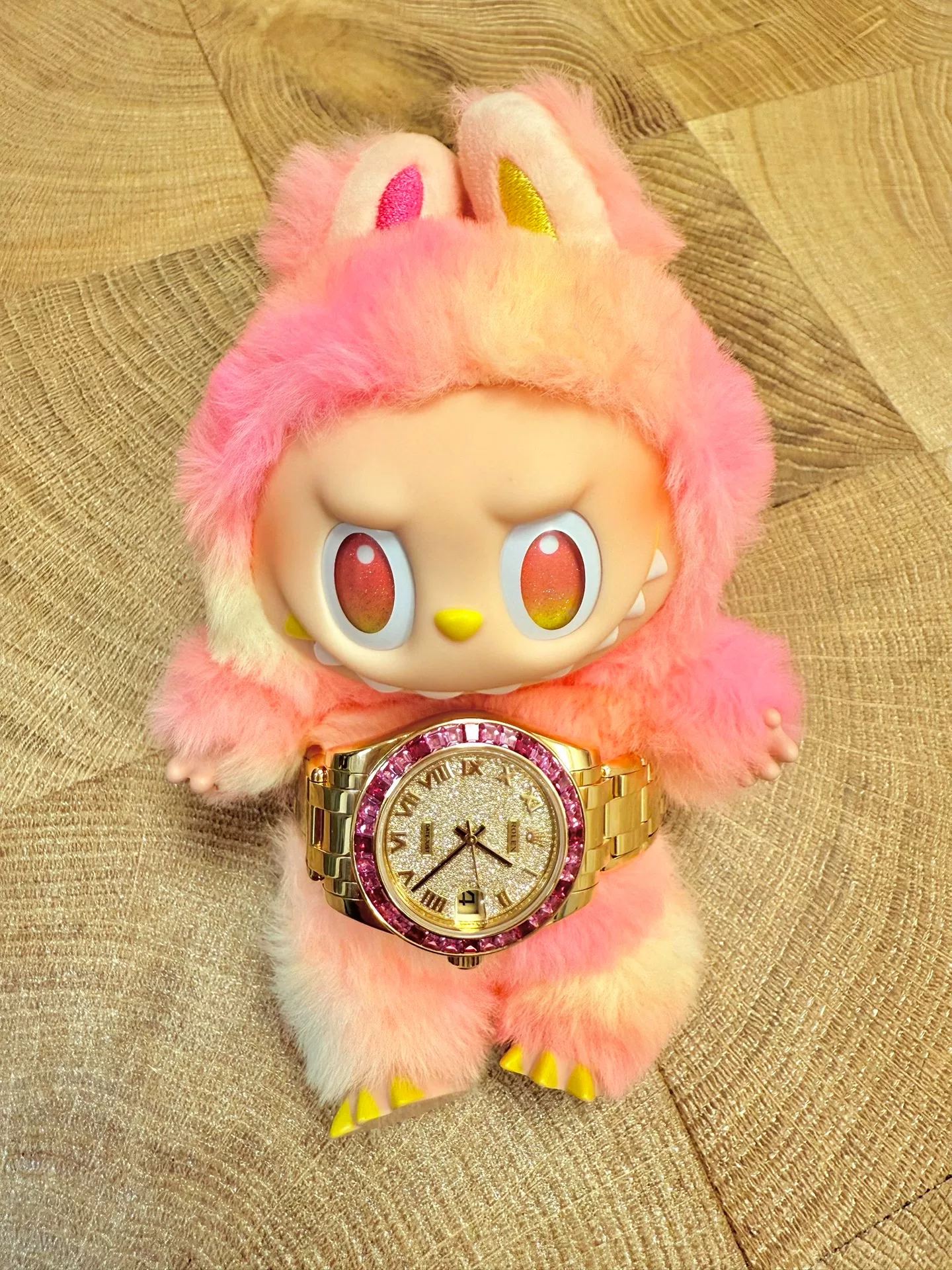 Rolex 81348 Gold Watch with Pink Diamonds
