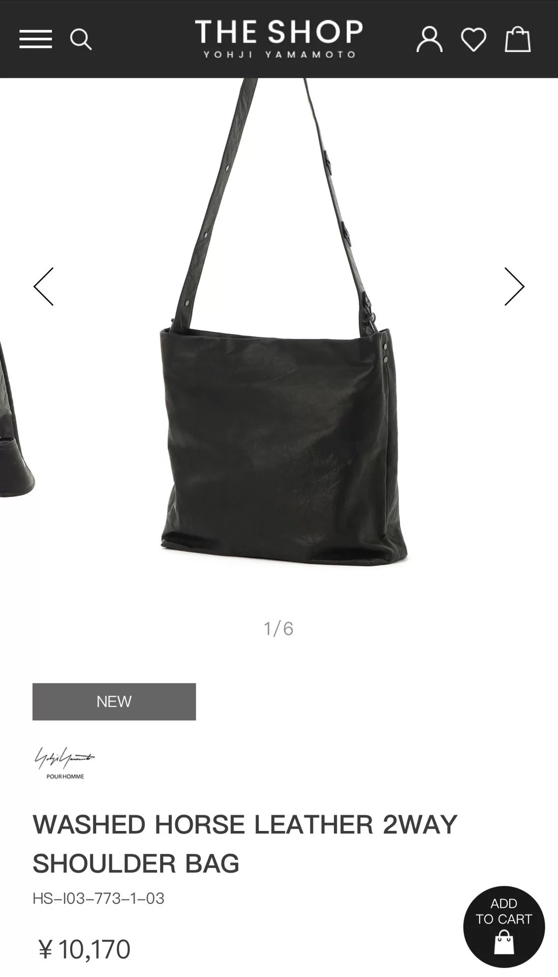Yohji Yamamoto 24SS Limited Horse Leather 2Way Bag