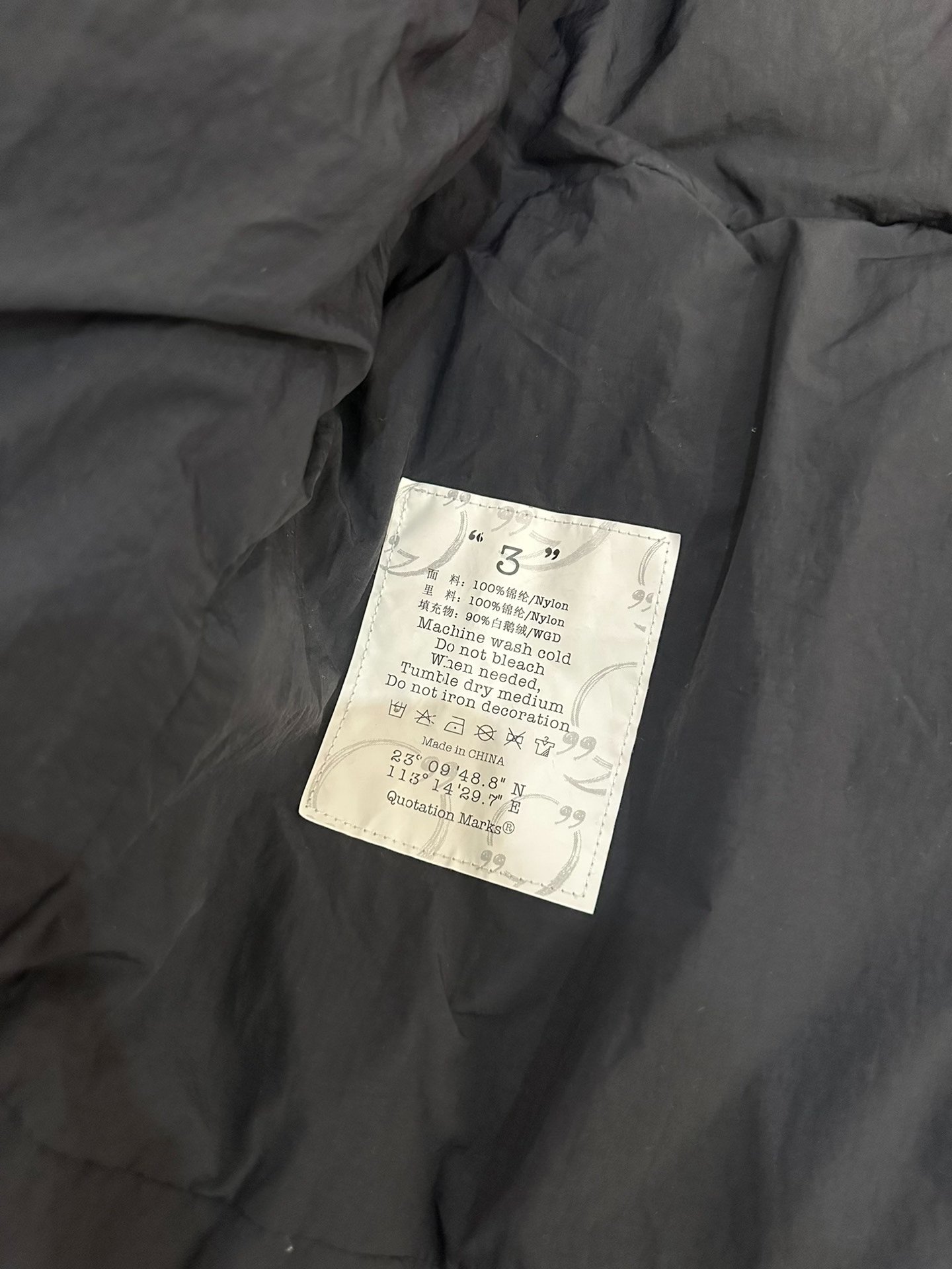 Goose Down Jacket Size L — back