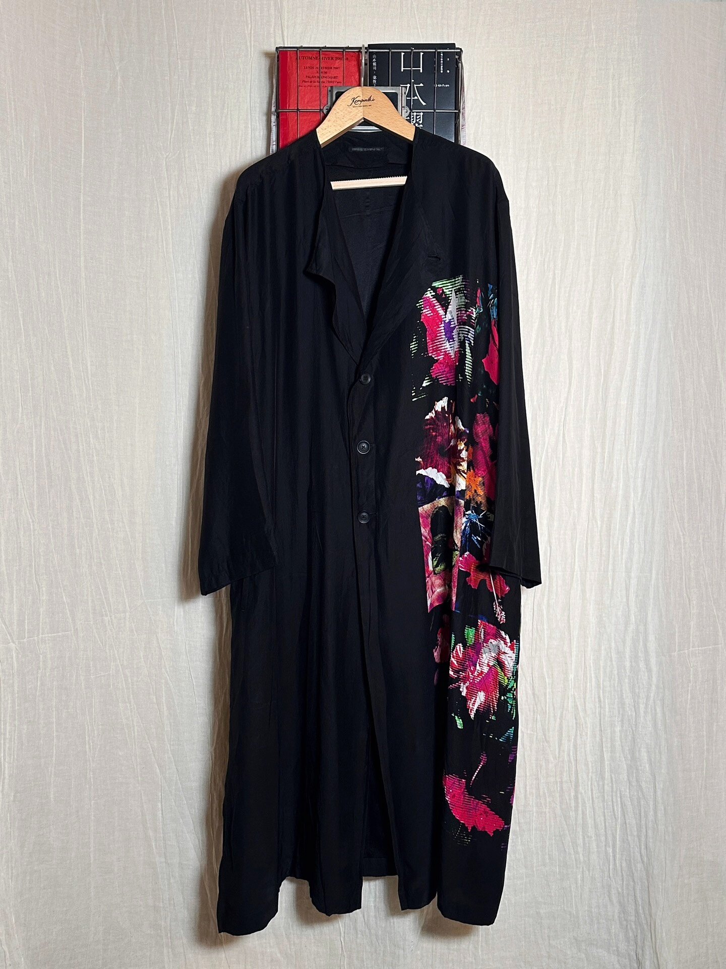 Yohji Yamamoto 22SS Silk Floral Coat — detail