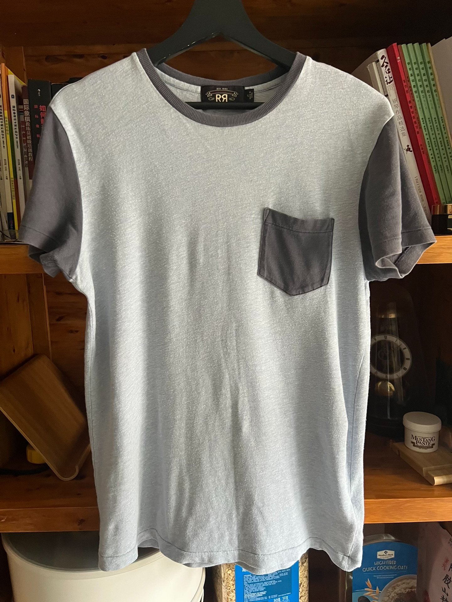 RRL Double RL Washed Colorblock Crew Neck Tee — front